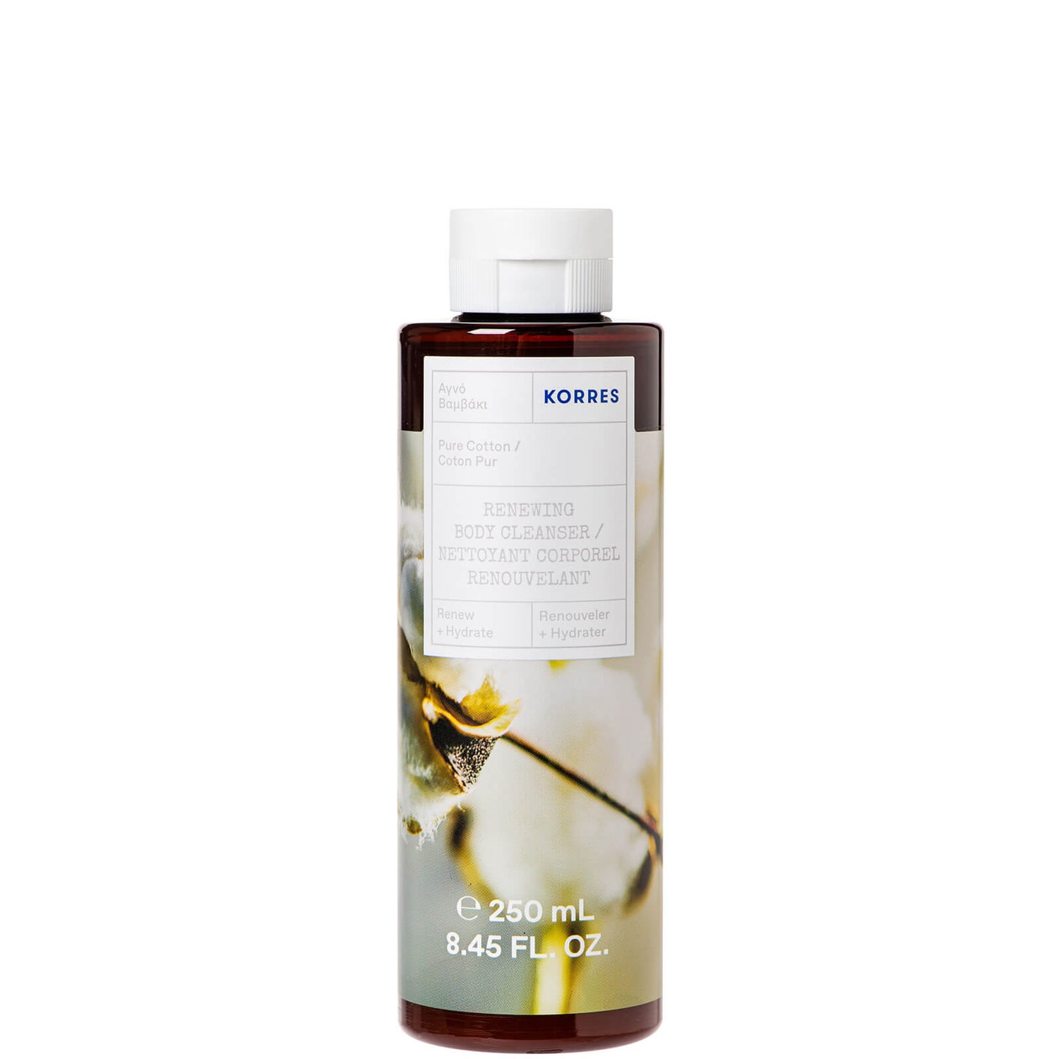 KORRES Pure Cotton Renewing Body Cleanser 250ml LOOKFANTASTIC