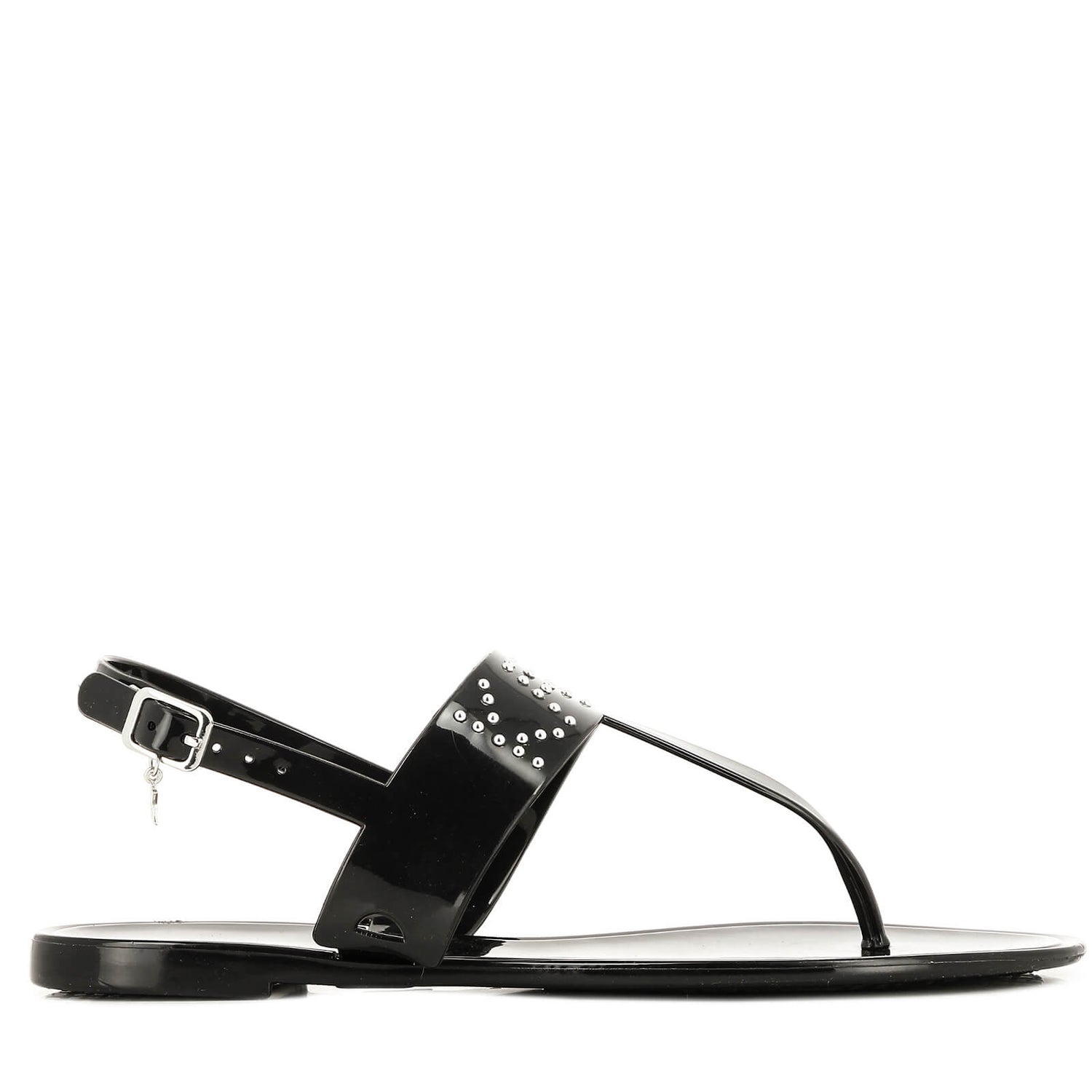 KARL LAGERFELD Women's Jelly Ll Stud Toe Post Sandals - Black Rubber ...
