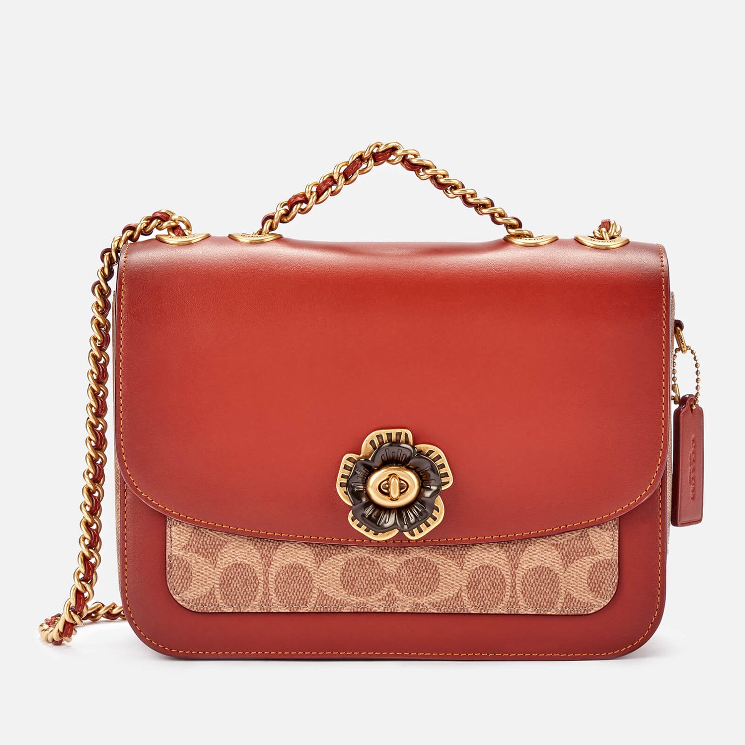 Coach Women's Coated Canvas Signature Madison Bag Tan Rust