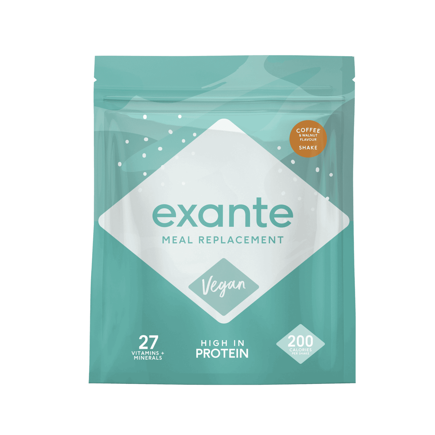 Plant Based Meal Replacement Coffee & Walnut Shake Pouch Exante UK
