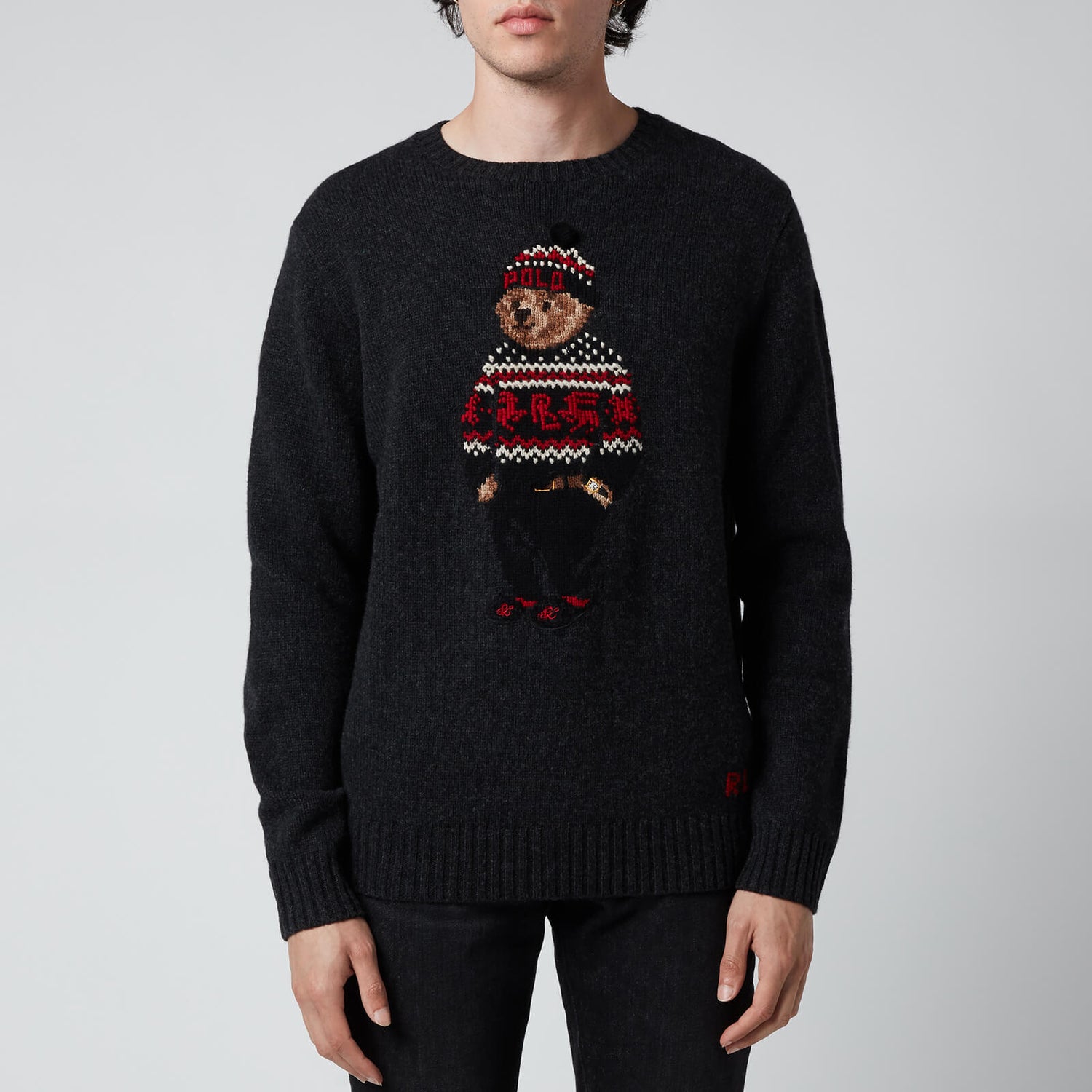 Polo Ralph Lauren Men's Polo Bear Wool Blend Jumper - Charcoal Heather - Free UK Delivery Available