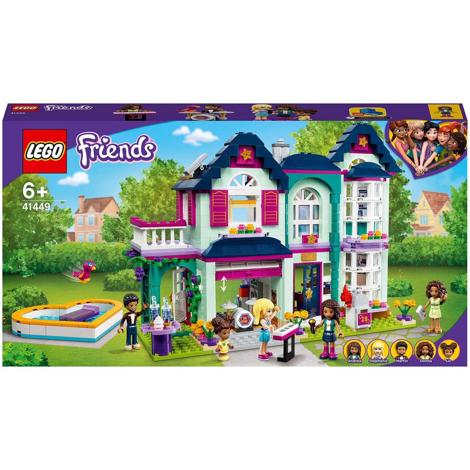 LEGO Friends Andrea's Family House Dolls House Playset (41449) Toys