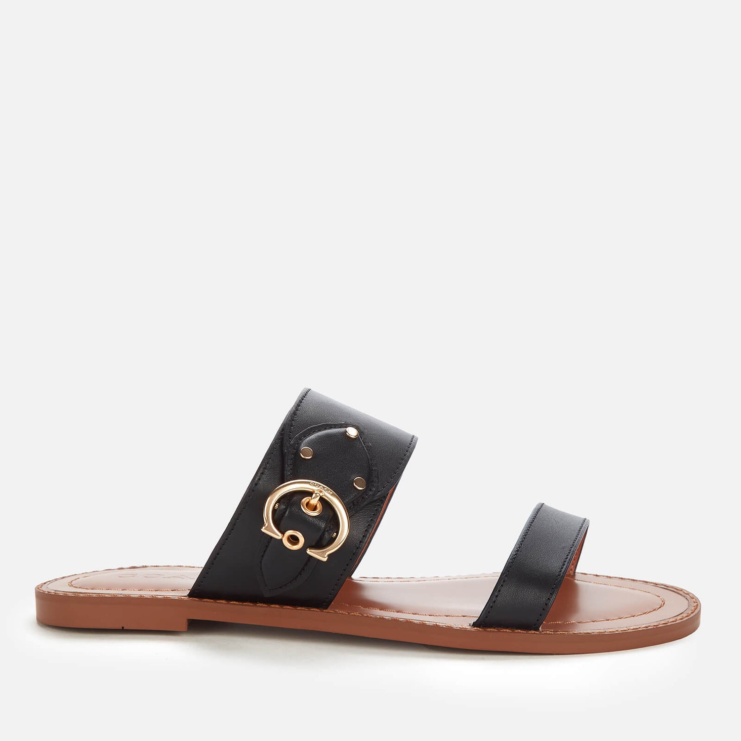 Coach Women's Harlow Leather Sandals Black Free UK Delivery Available