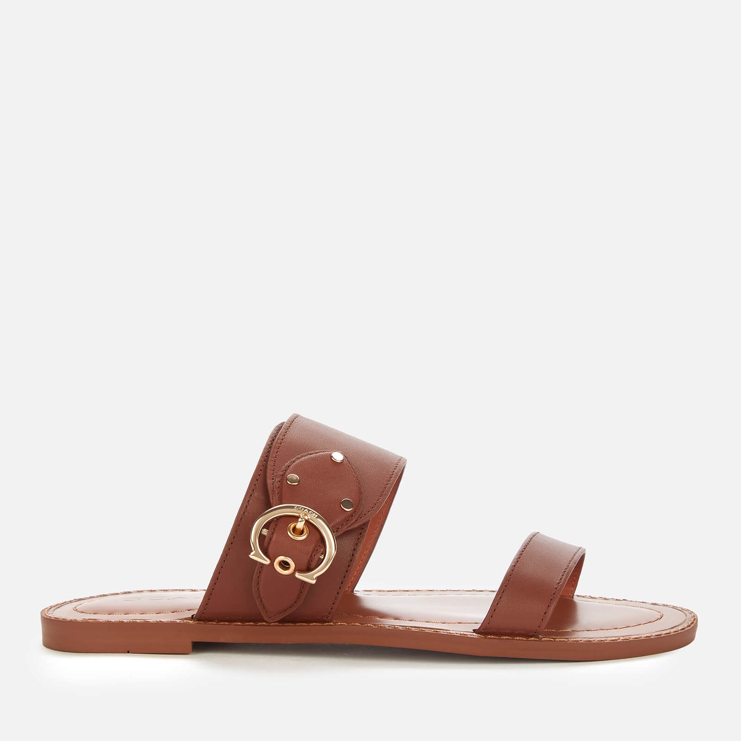 Coach Women's Harlow Leather Sandals - Saddle | FREE UK Delivery | Allsole