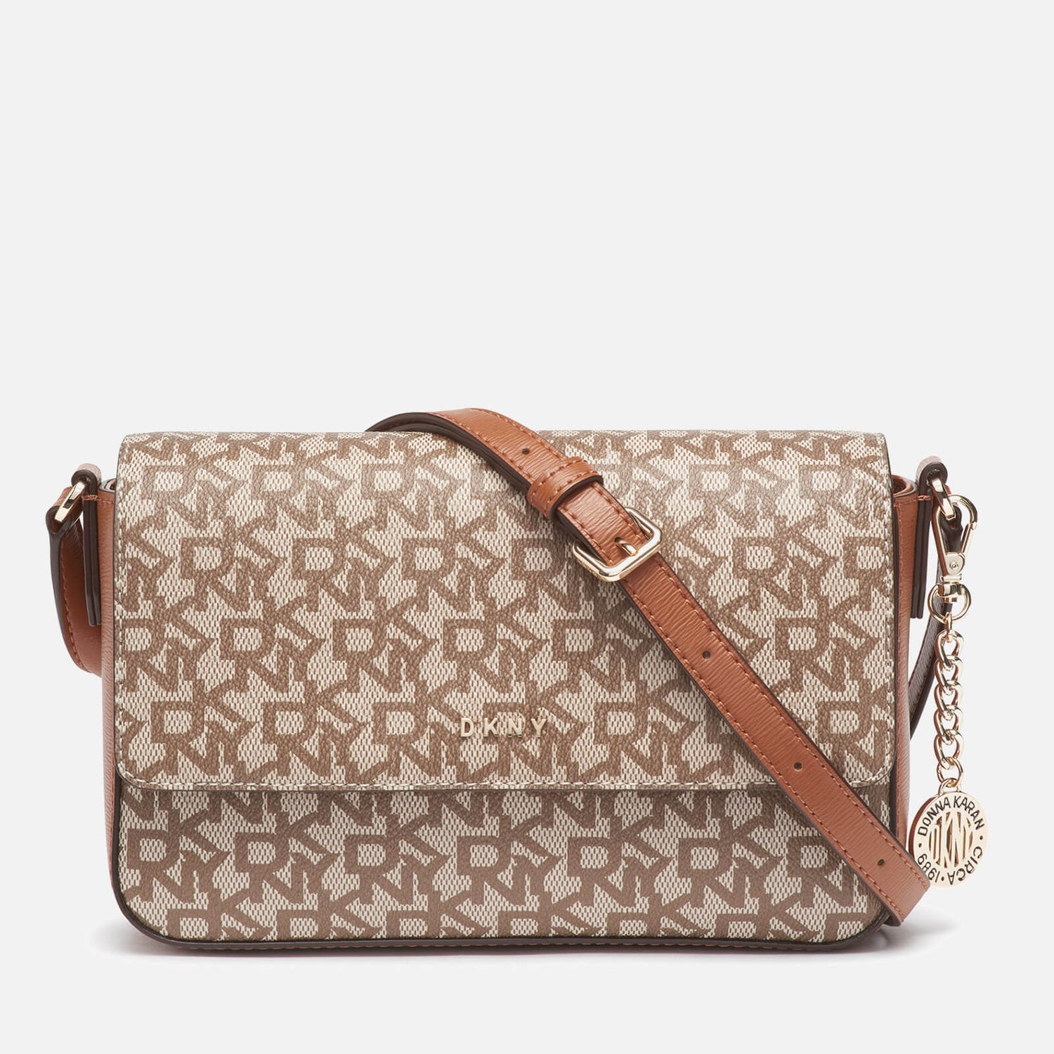 DKNY Women's Bryant Medium Flap Cross Body Bag Chino/Caramel