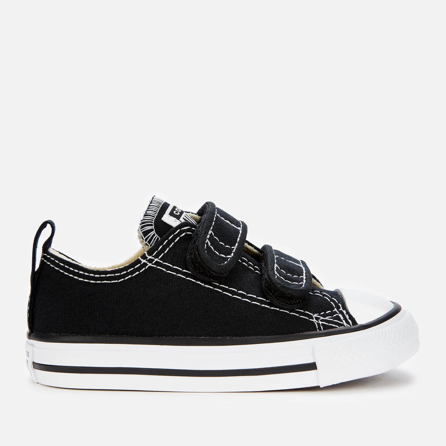 childrens black leather velcro converse
