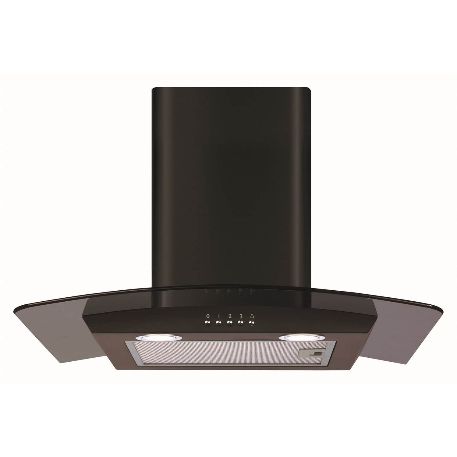 CDA ECP62BL Curved Glass Chimney Cooker Hood 60cm Black Homebase