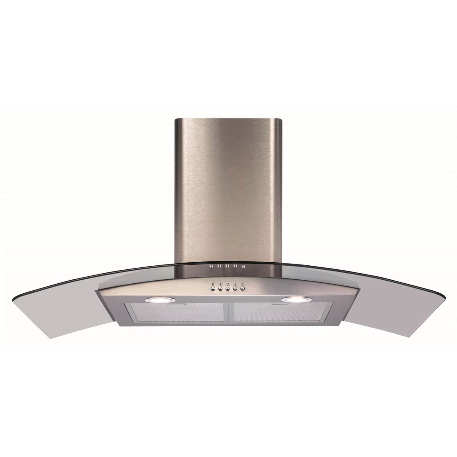 CDA ECP92SS Curved Glass Chimney Cooker Hood 90cm Stainless Steel Homebase