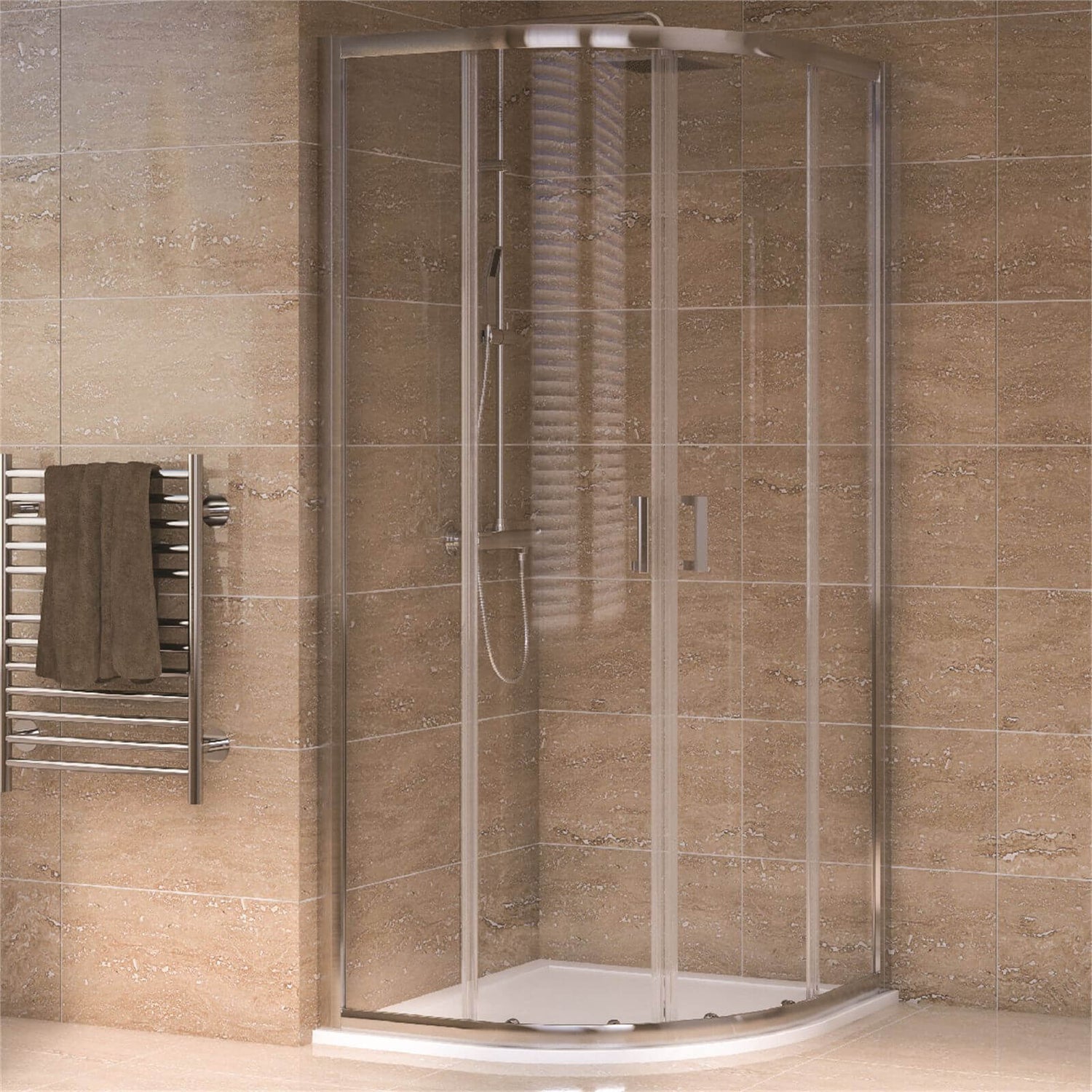 Aqualux Quadrant 900 x 900mm Shower Enclosure and Tray Package Homebase