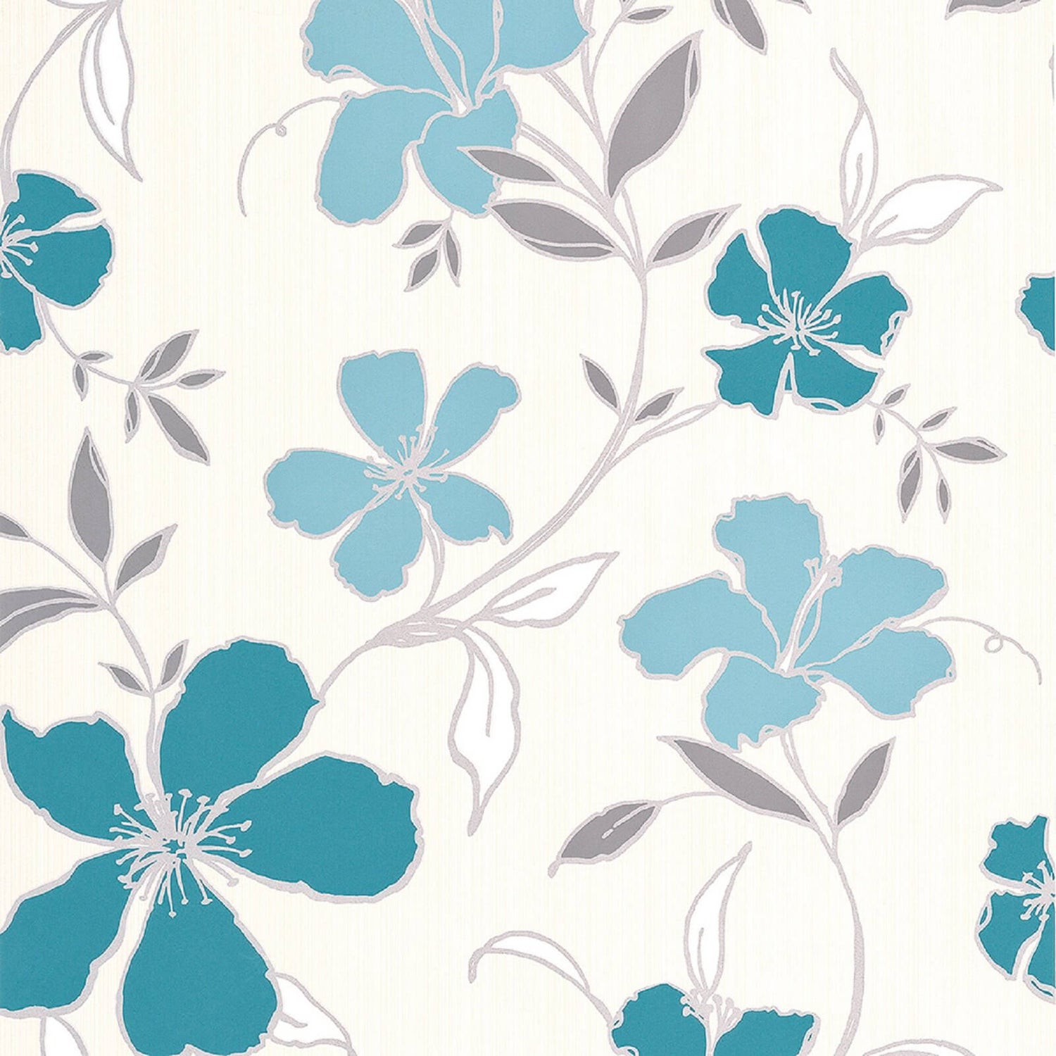 Superfresco Easy Paste the Wall Rapture Teal & Silver Wallpaper Homebase