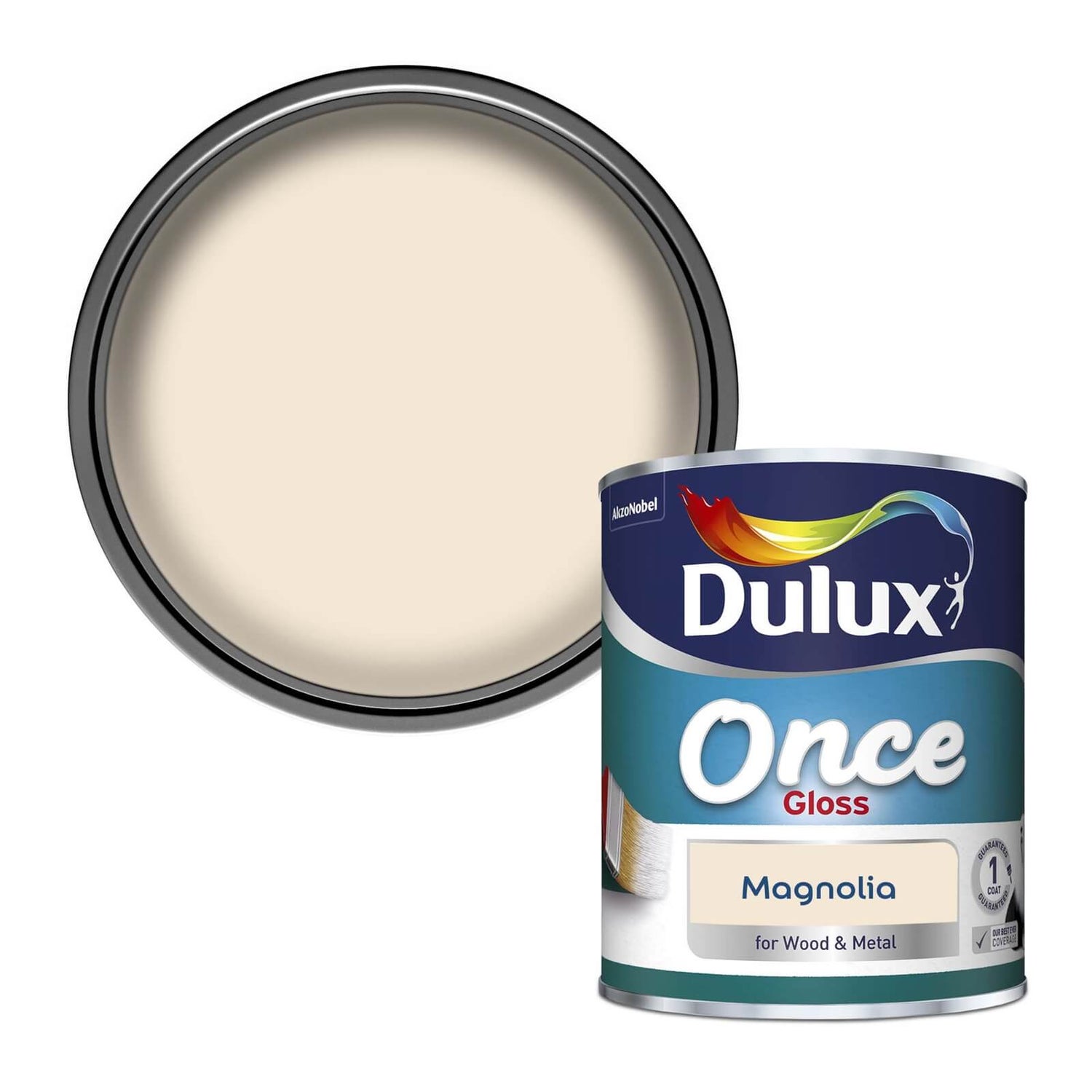 Dulux Once Magnolia Gloss Paint 750ml Homebase