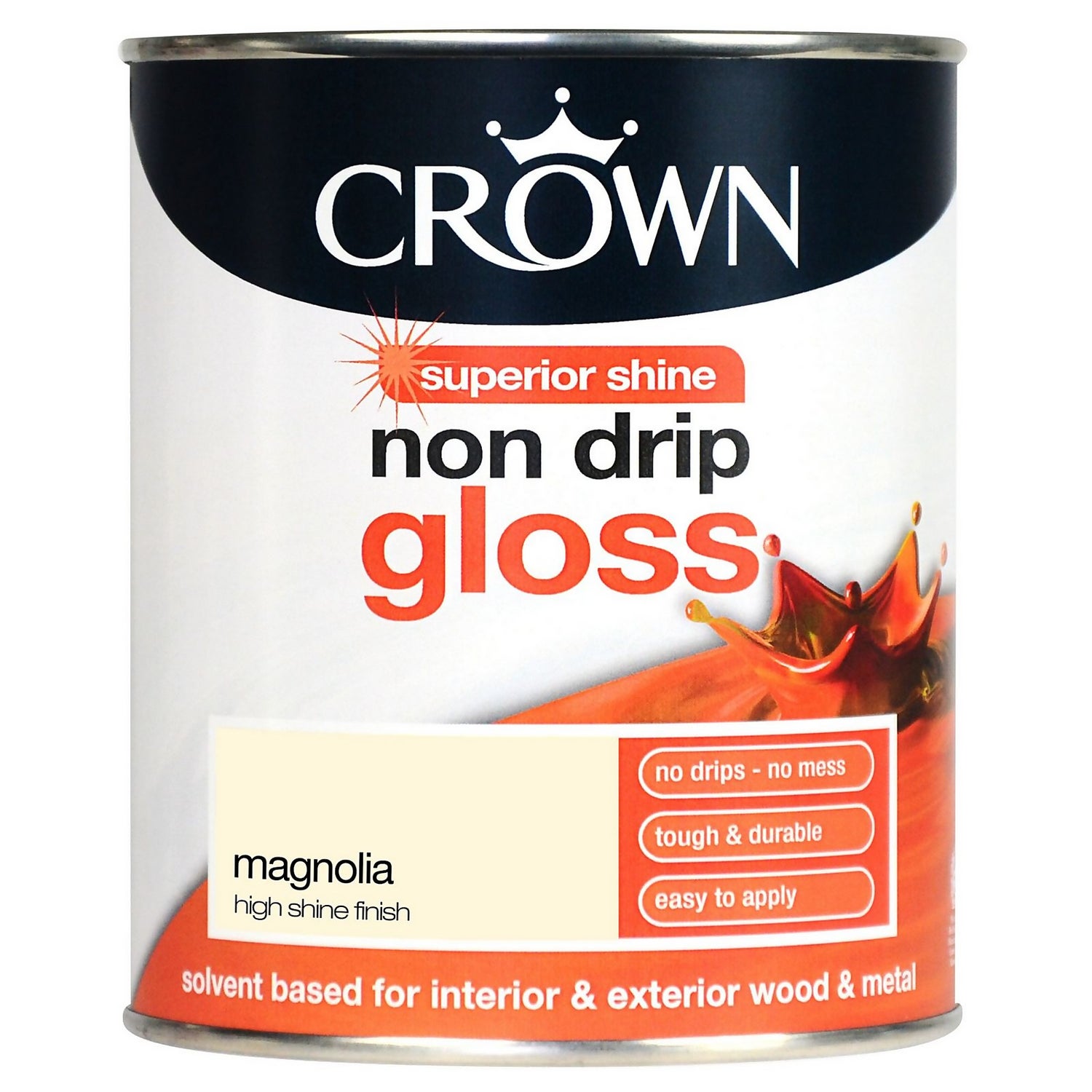 Crown Magnolia Non Drip Gloss Paint 750ml Homebase