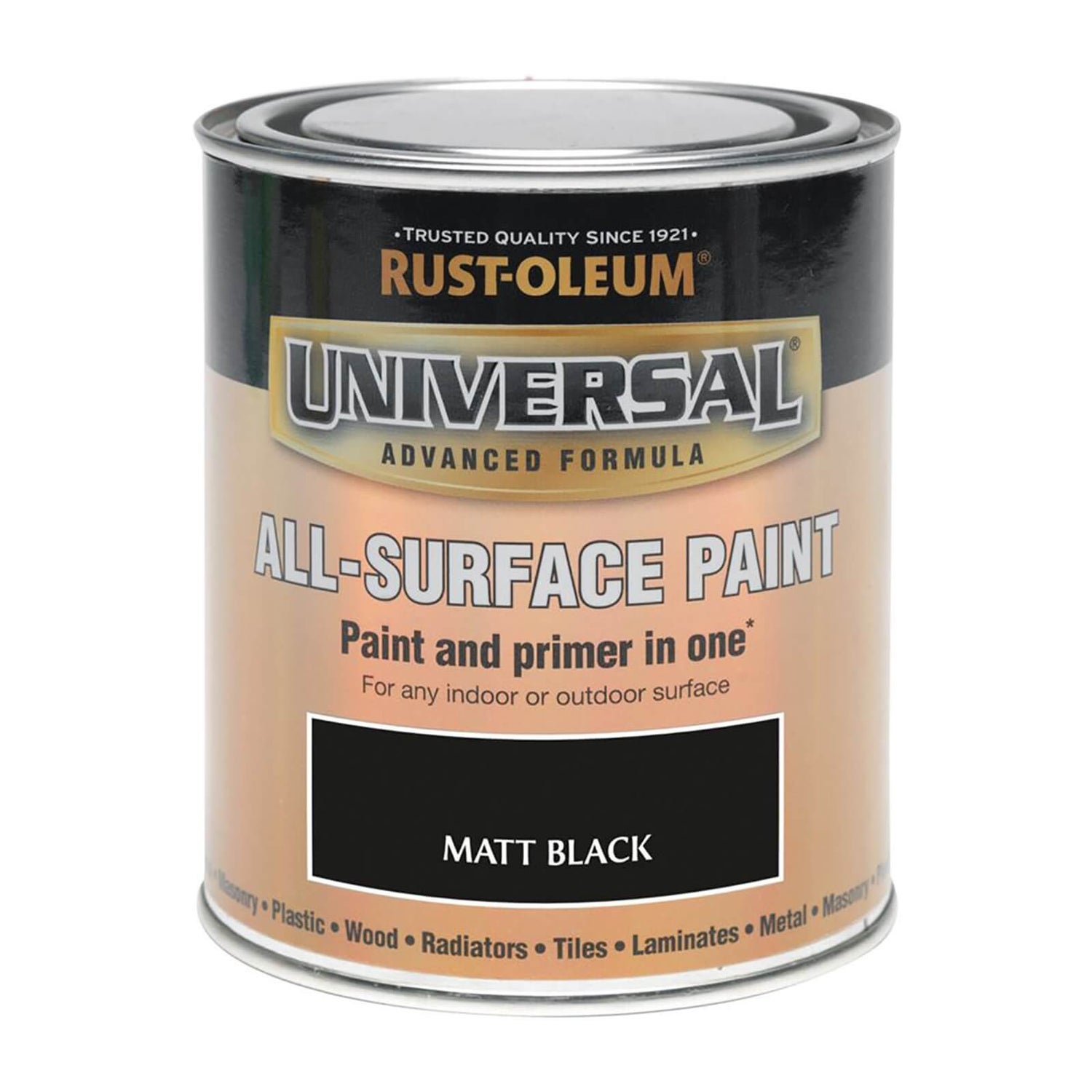 RustOleum Universal All Surface Matt Paint & Primer Black 250ml
