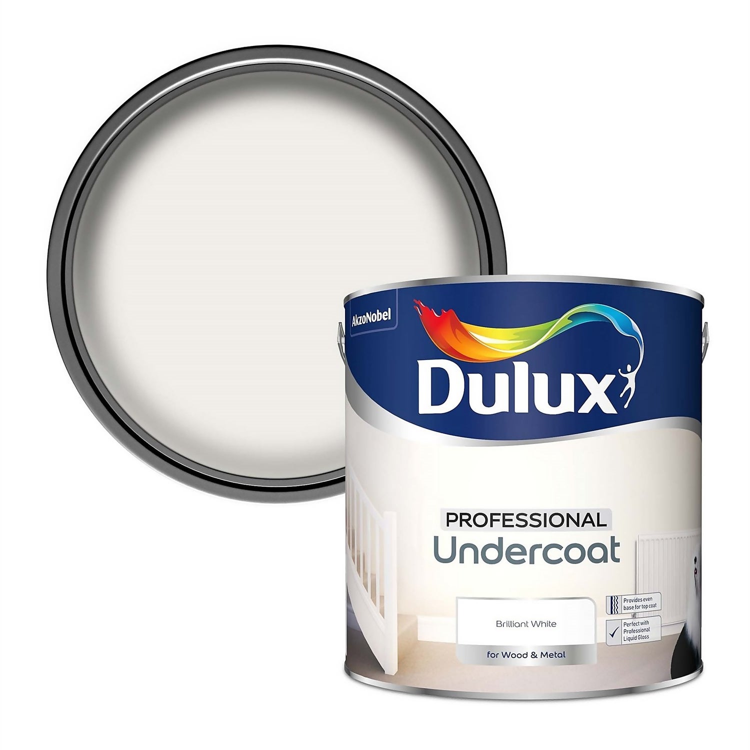 Dulux Pure Brilliant White Professional Undercoat Paint 2.5L Homebase