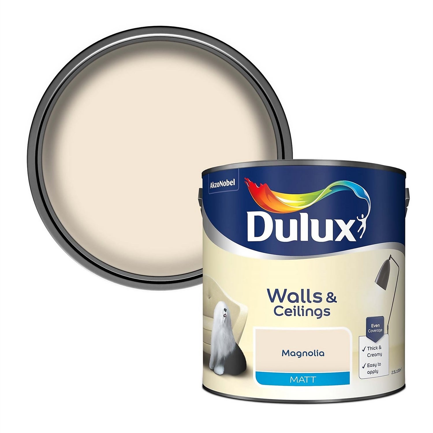 Dulux Magnolia Matt Emulsion Paint 2.5L Homebase