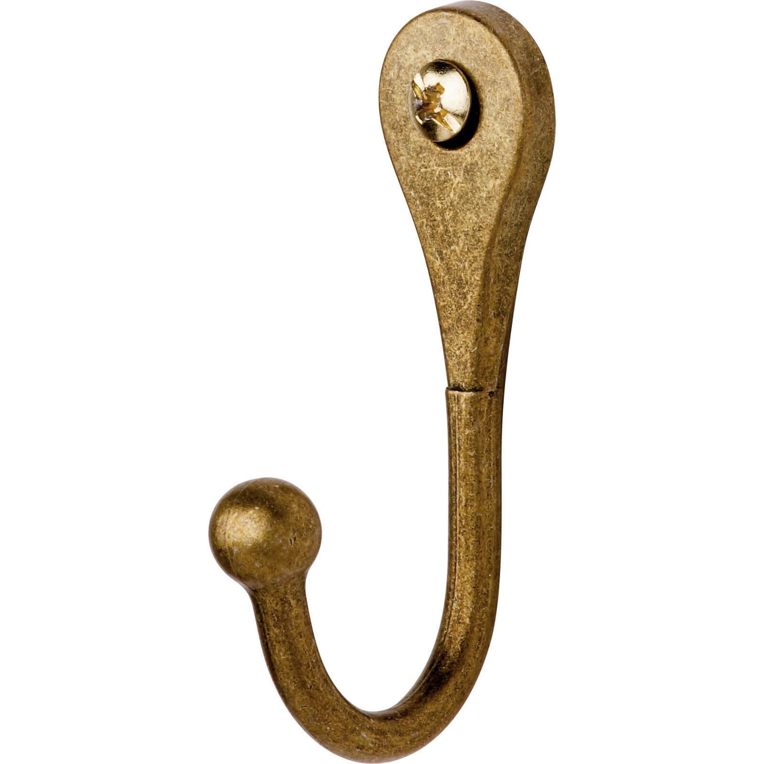 Teardrop Hook Antique Brass 2 pack Homebase