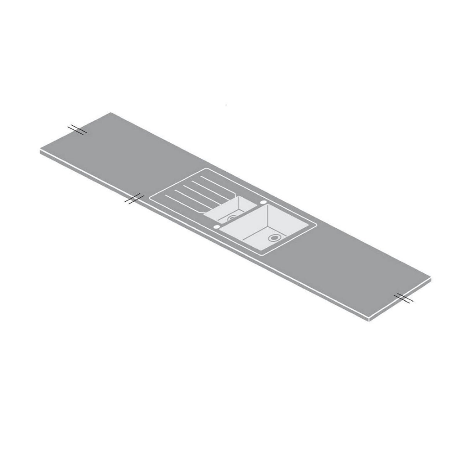 Maia Galaxy Kitchen Sink Worktop Universal 1.5 Duo Bowl 180 x 60 x