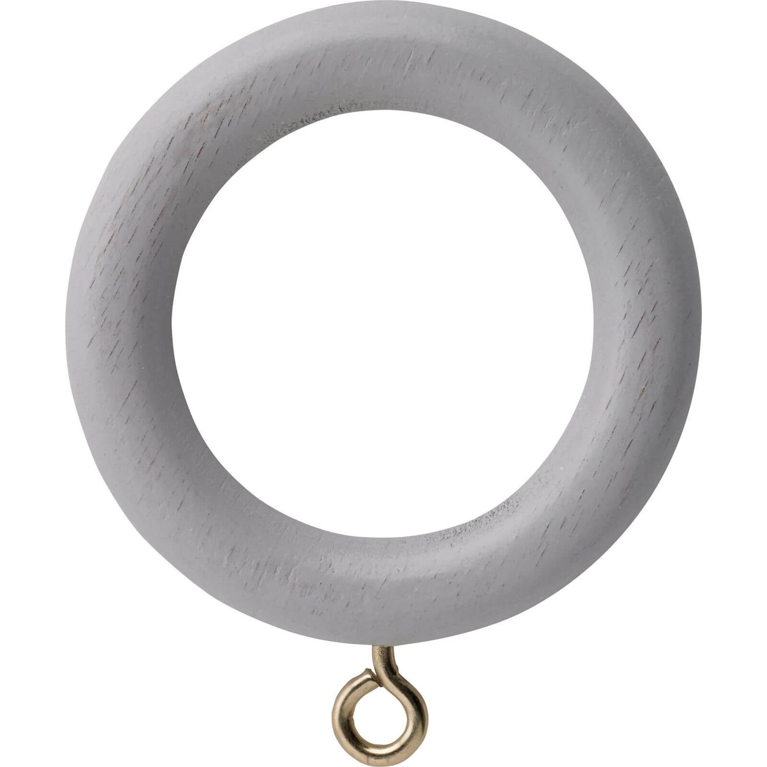 Grey Wood 28mm Curtain Rings 6 pack Homebase