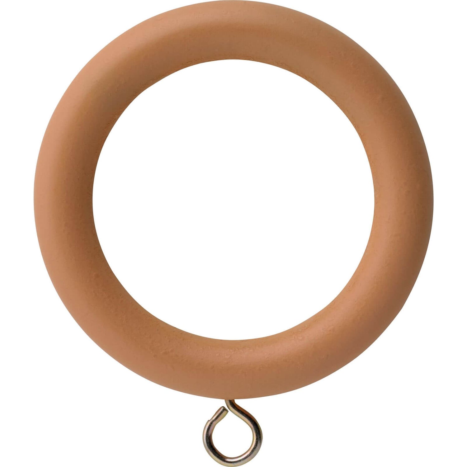 Natural Wood 28mm Curtain Rings 6 pack Homebase