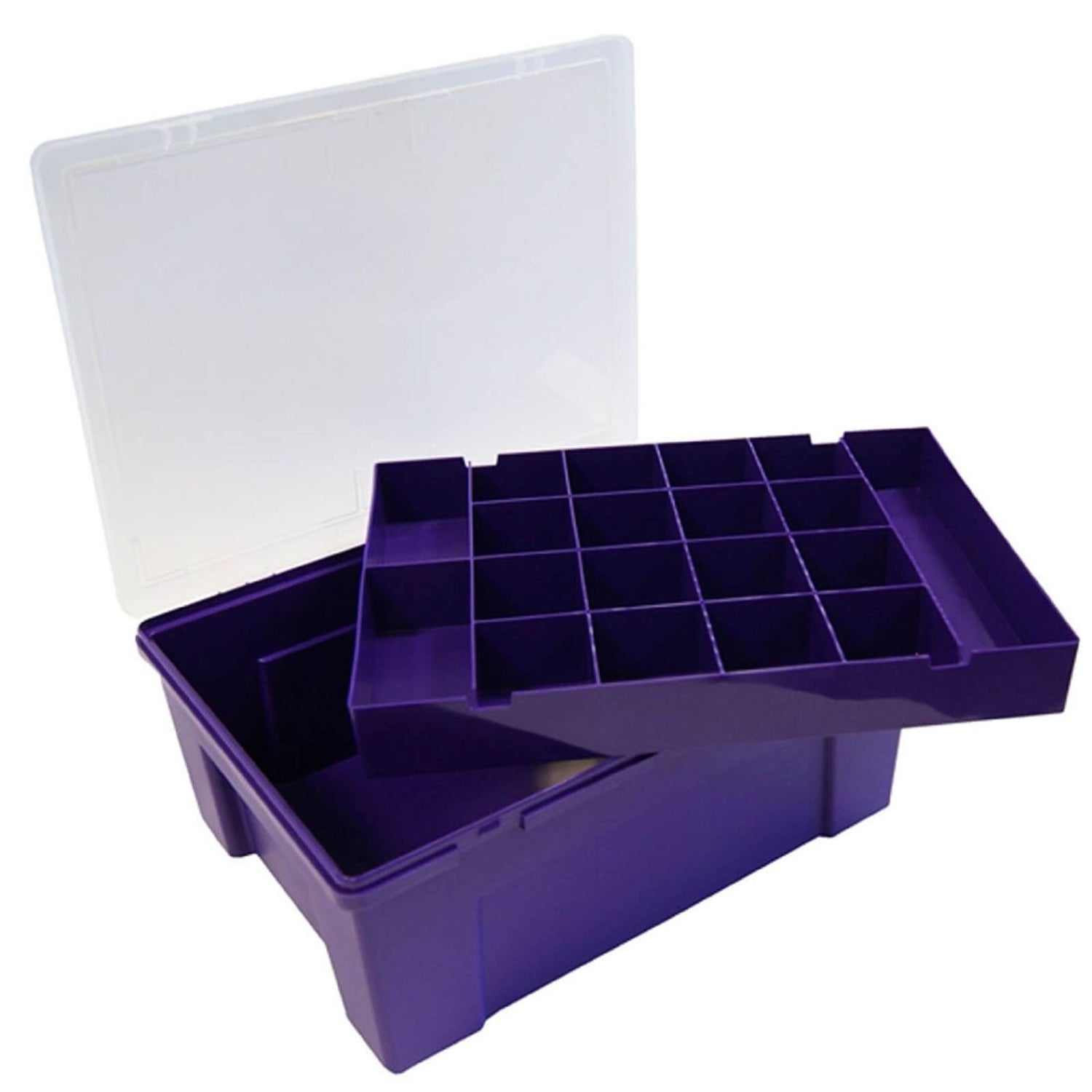 20 Compartment Plastic Organiser Purple Homebase