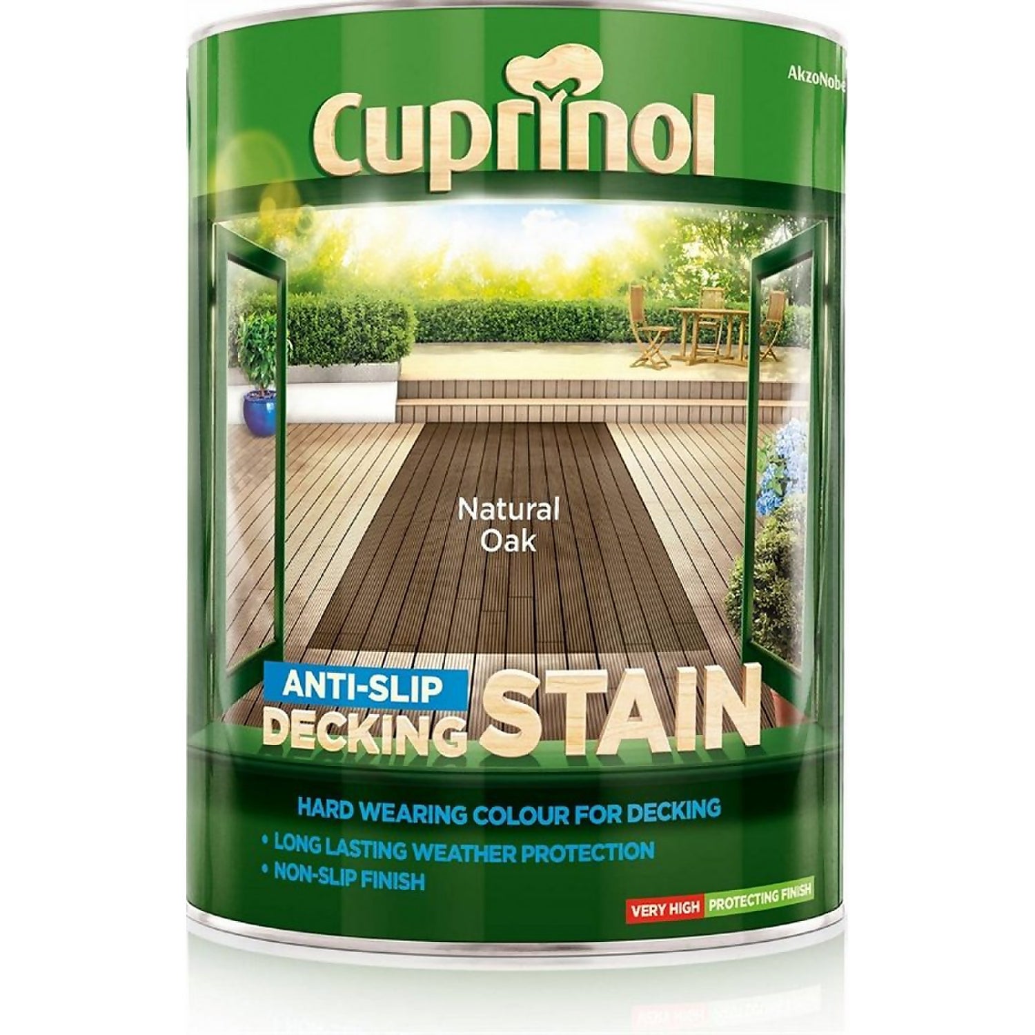 Cuprinol AntiSlip Decking Stain Natural Oak 5L Homebase