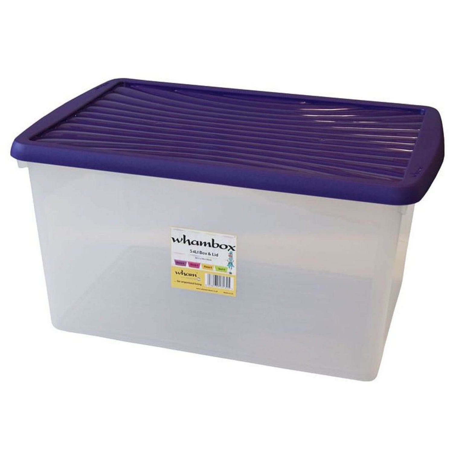 Wham 54L Storage Box with Violet Lid Homebase