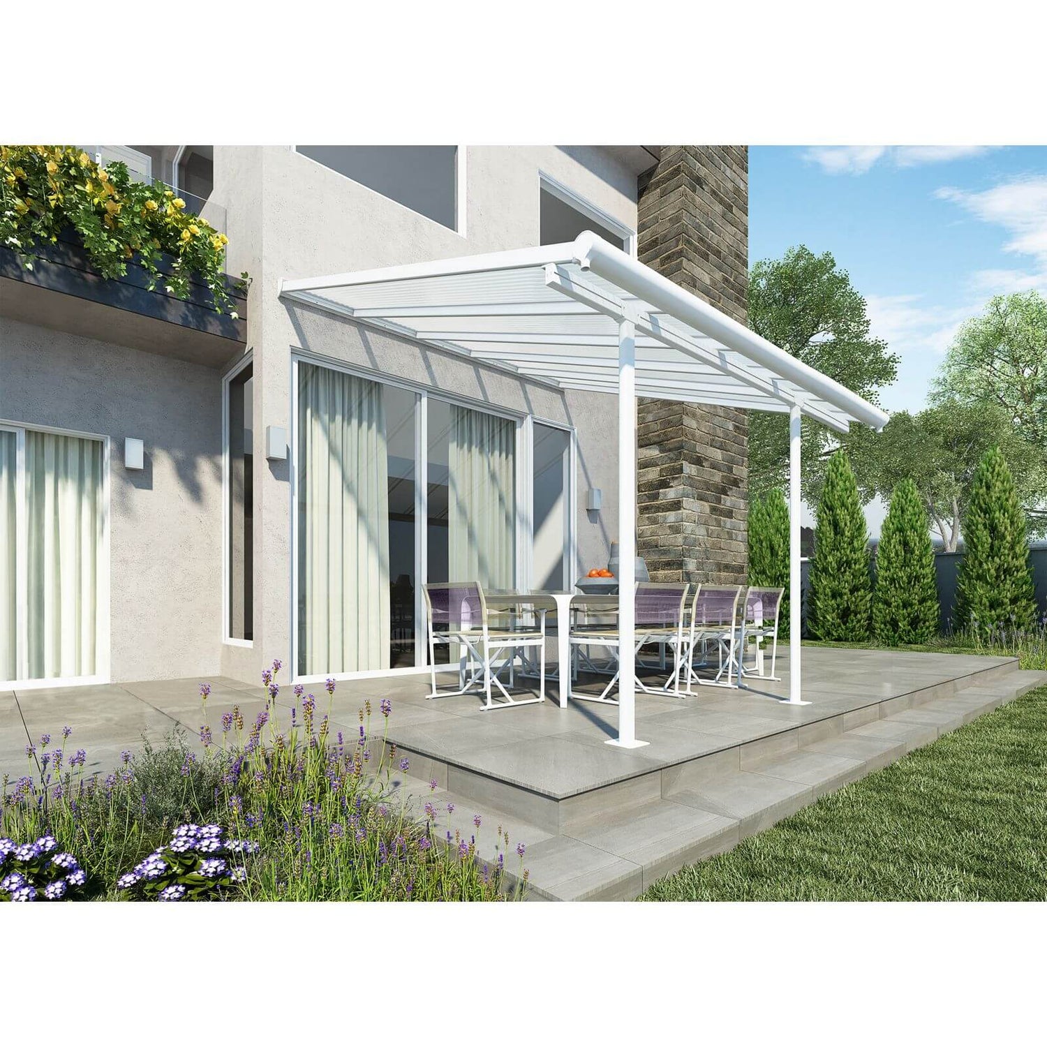 Palram Sierra 3 x 3m White Patio Awning Homebase