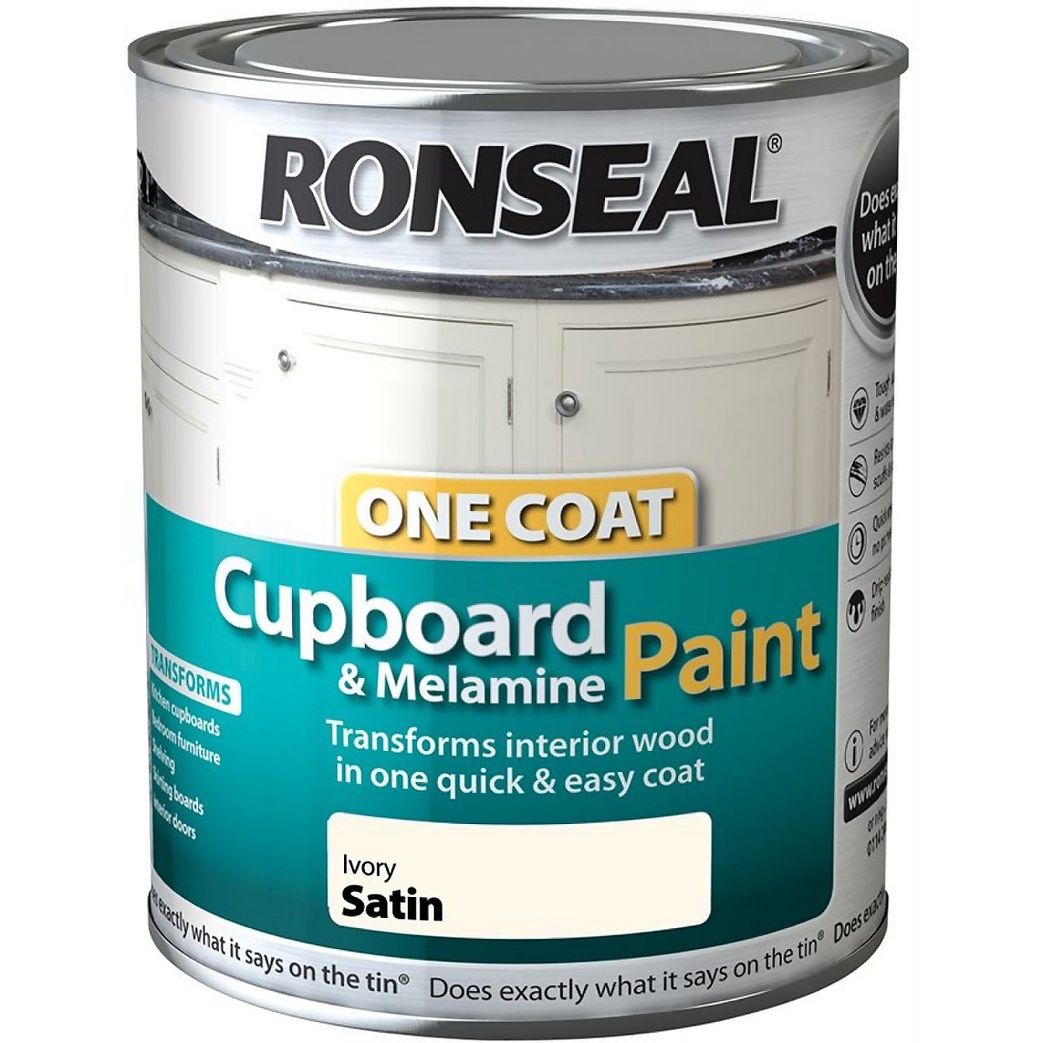 Ronseal Ivory One Coat Cupboard Paint 750ml Homebase