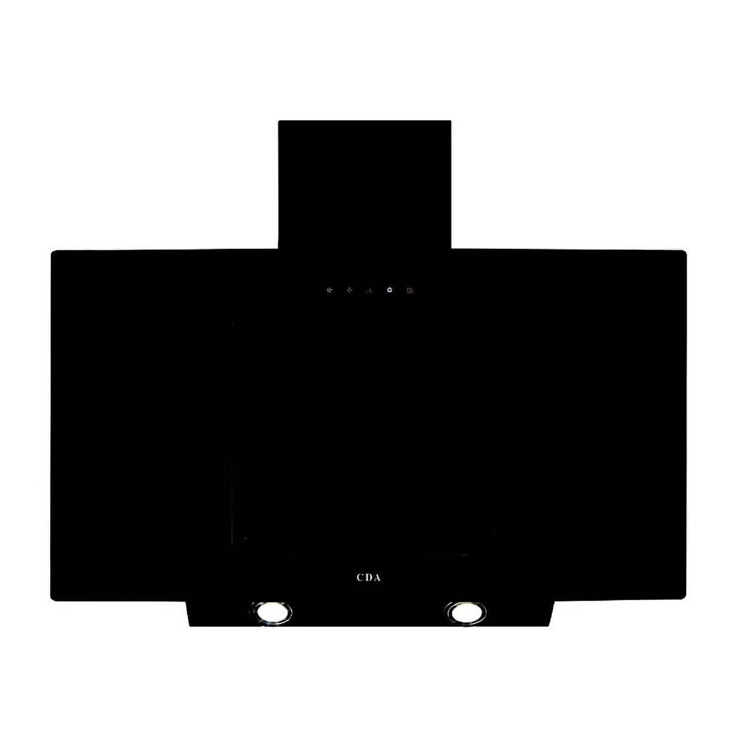 CDA EVA90BL Angled Chimney Cooker Hood 90cm Black Homebase