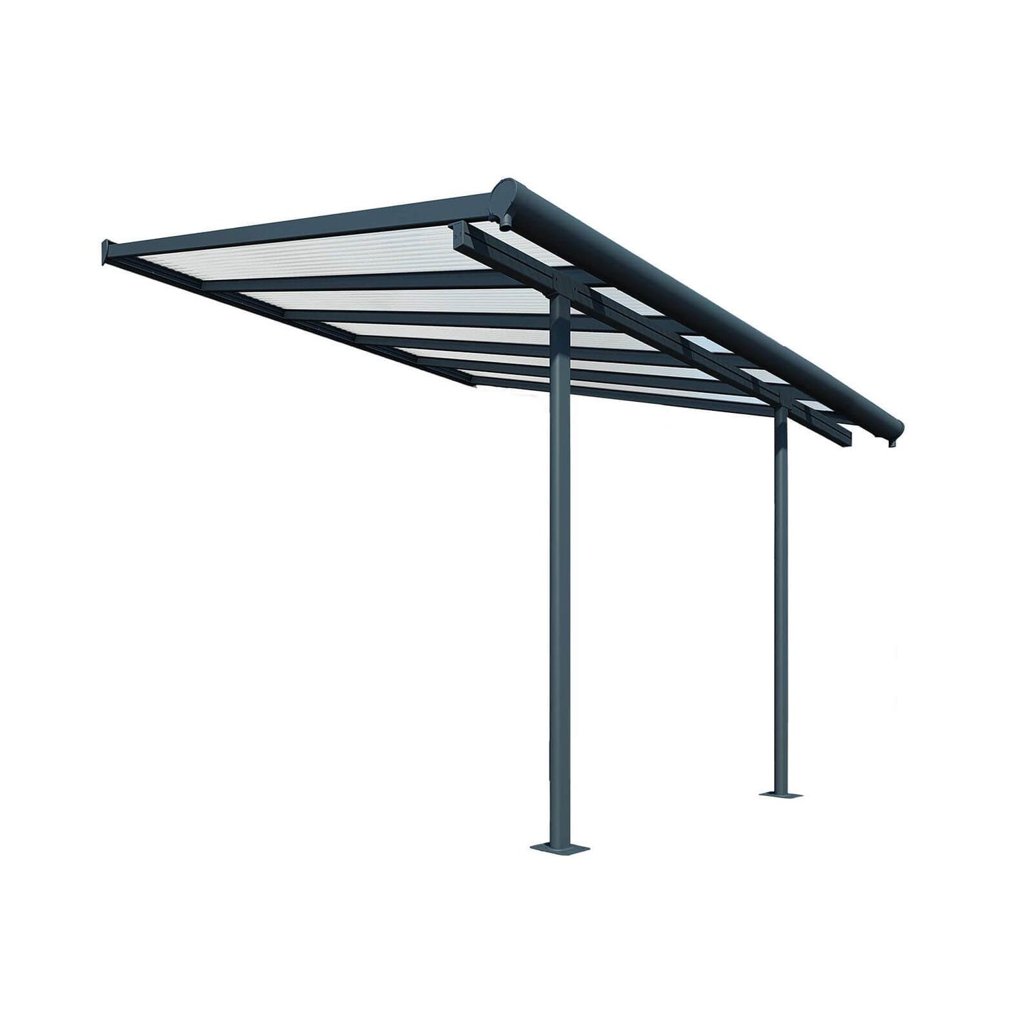 Palram Sierra Garden Patio Awning in Grey & Clear 3 x 6.10m Homebase