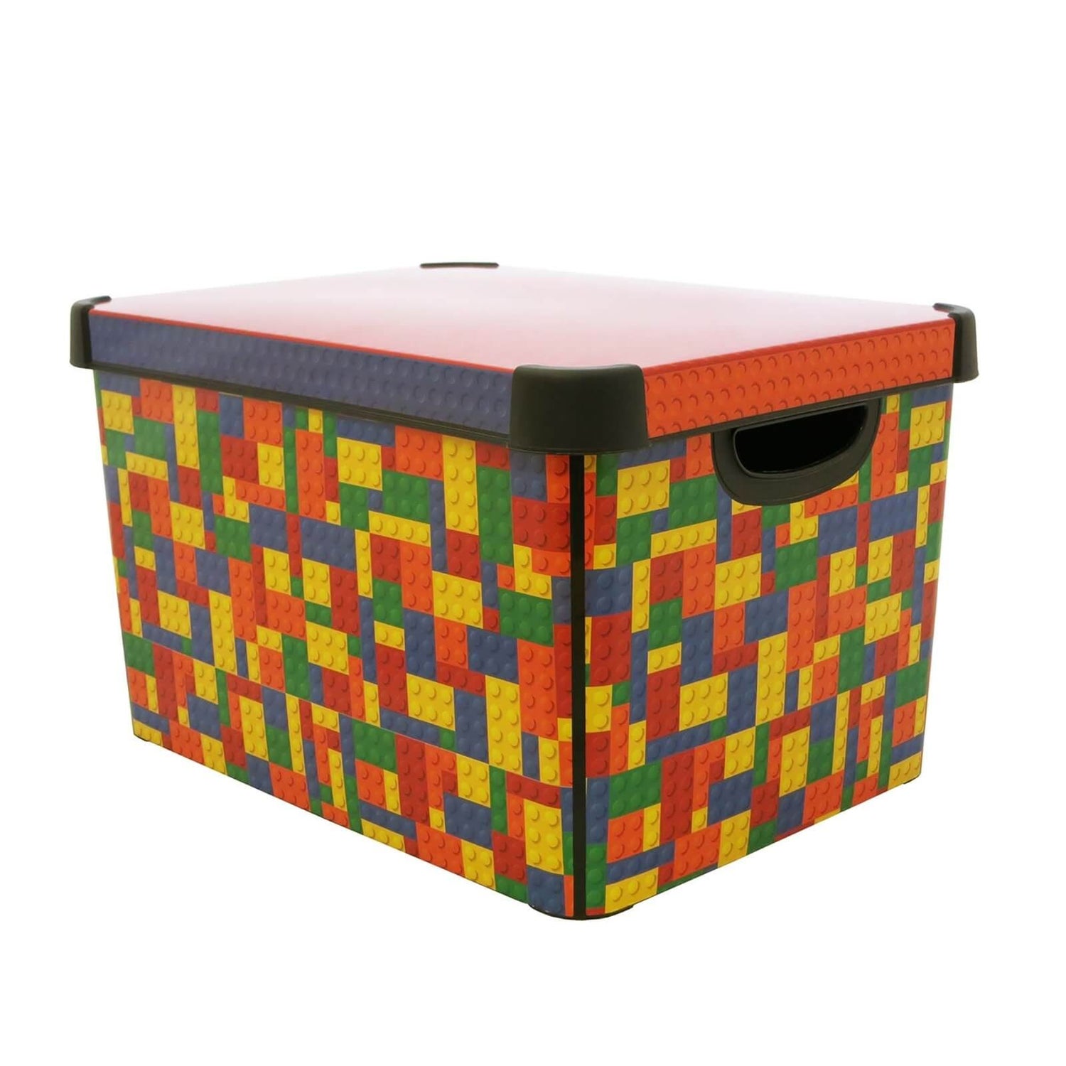Curver Stockholm Bright Blocks Plastic Deco Storage Box Multi Colour