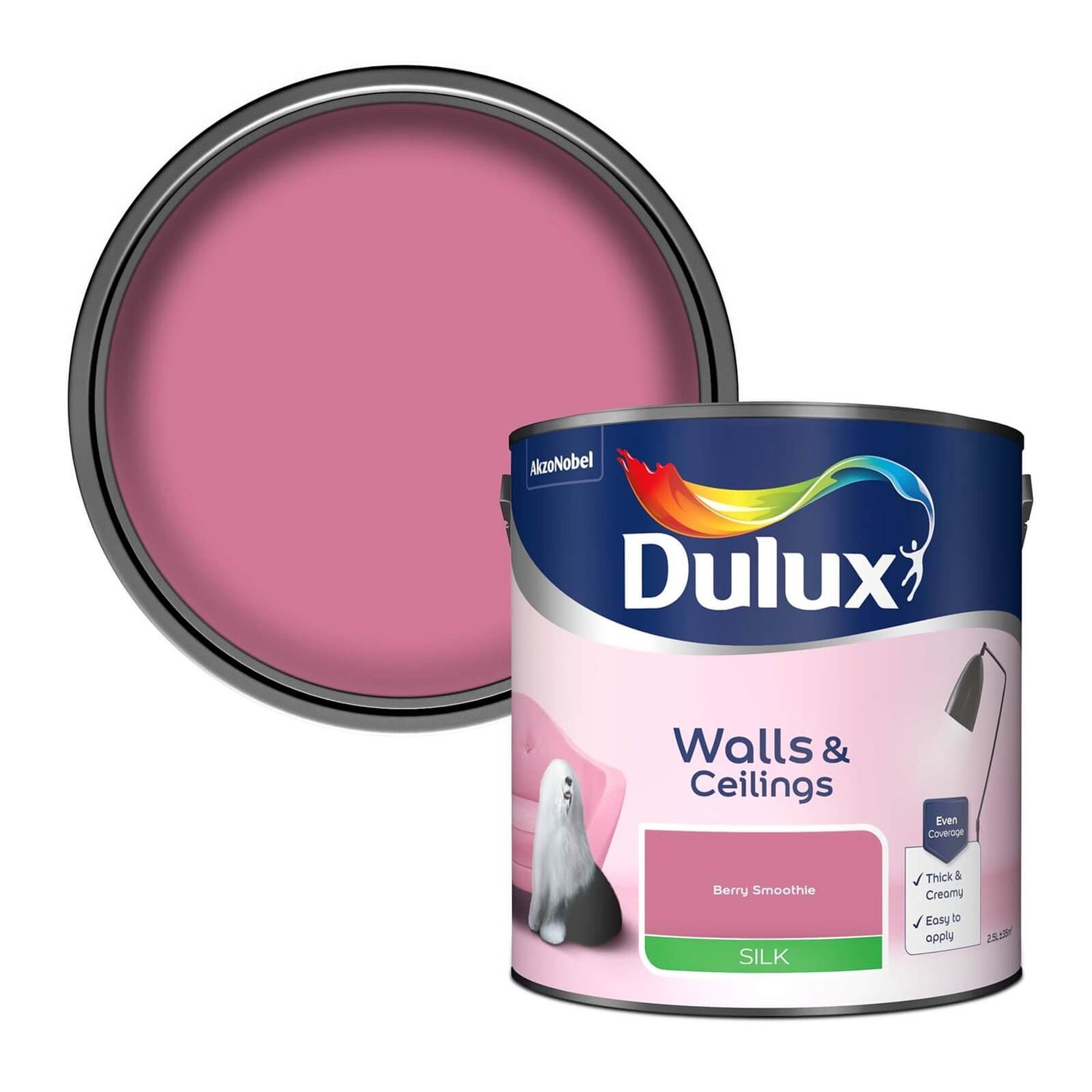 Dulux Berry Smoothie Silk Emulsion Paint 2.5L Homebase