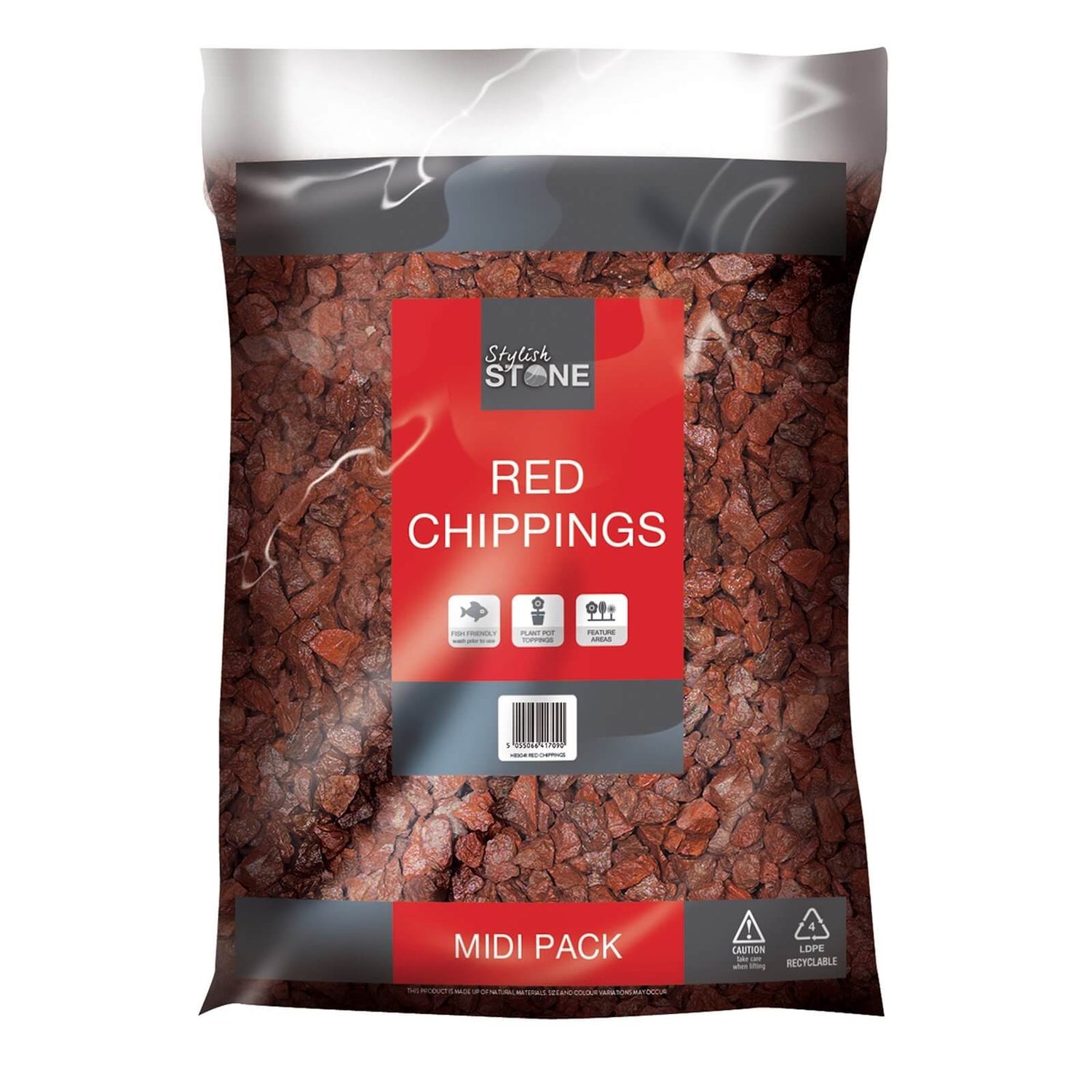 Stylish Stone Red Chippings Midi Pack 9kg Homebase