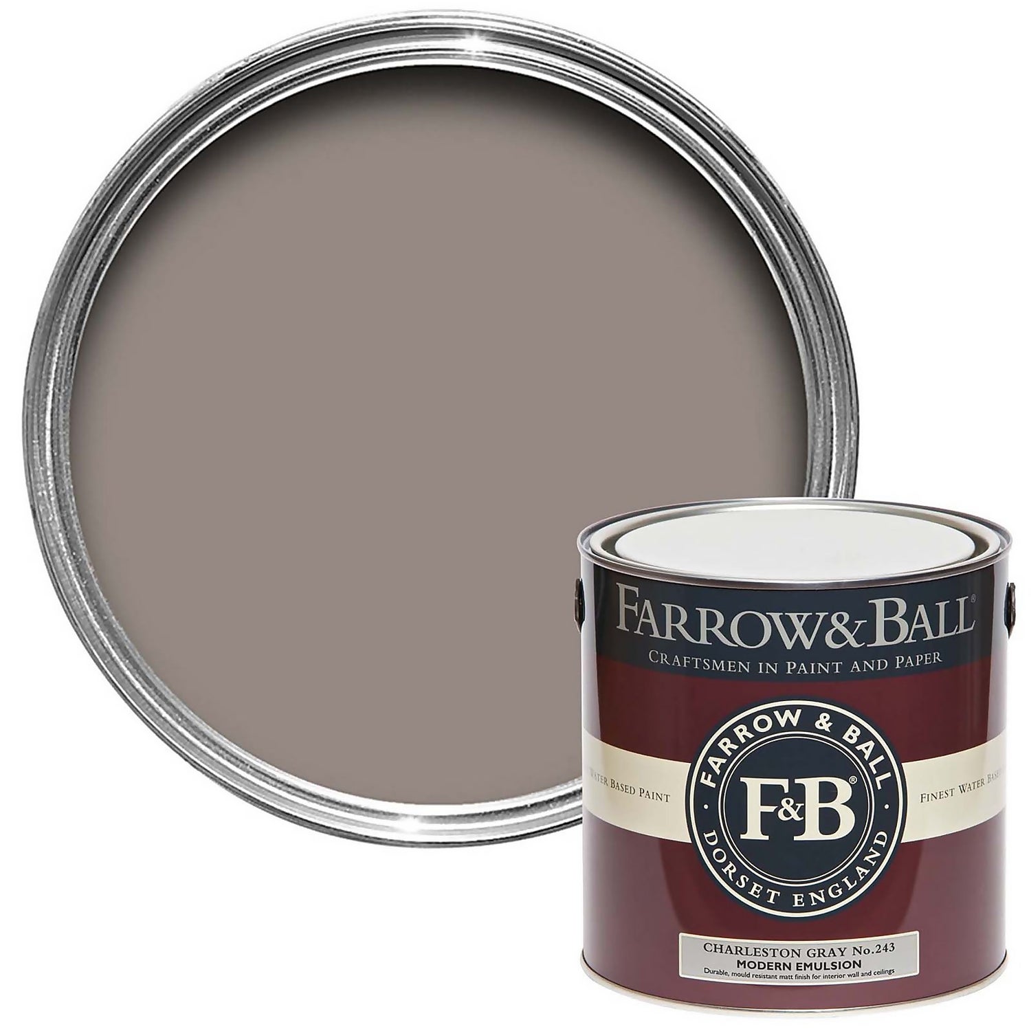 Farrow & Ball Modern No.243 Charleston Gray Emulsion Paint 2.5L