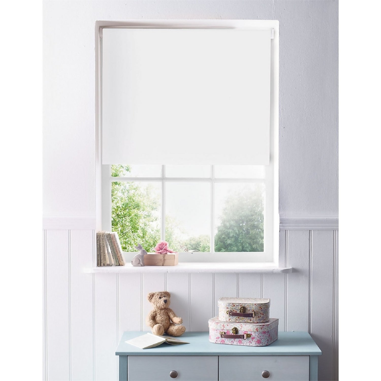 White Roller Blind 120cm Homebase