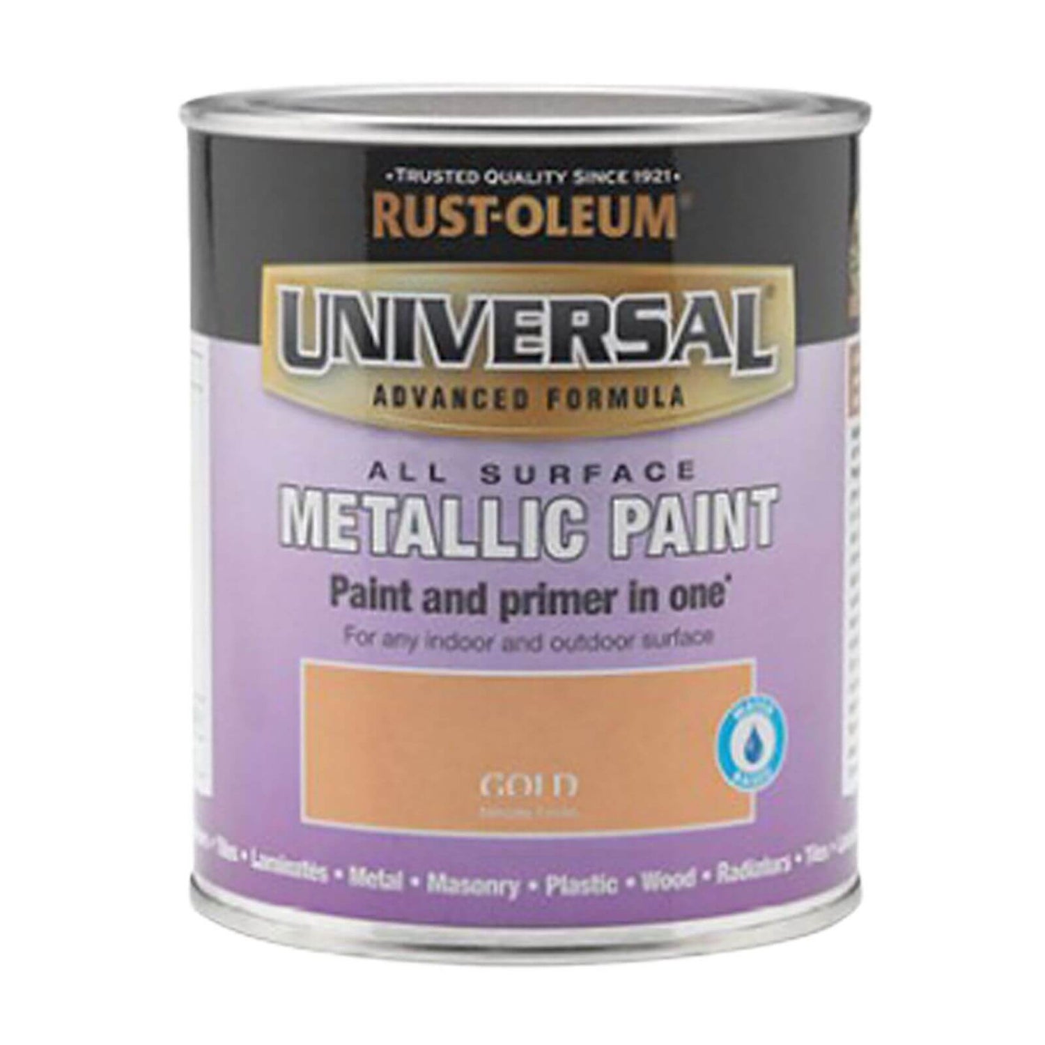 RustOleum Universal All Surface Metallic Paint & Primer Gold 250ml