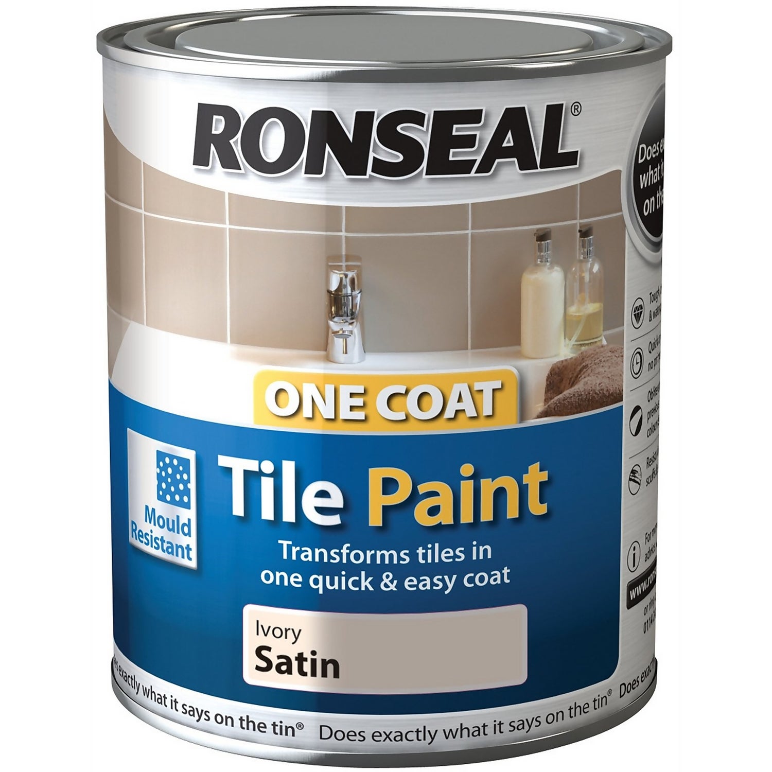 Ronseal Ivory One Coat Tile Paint 750ml Homebase