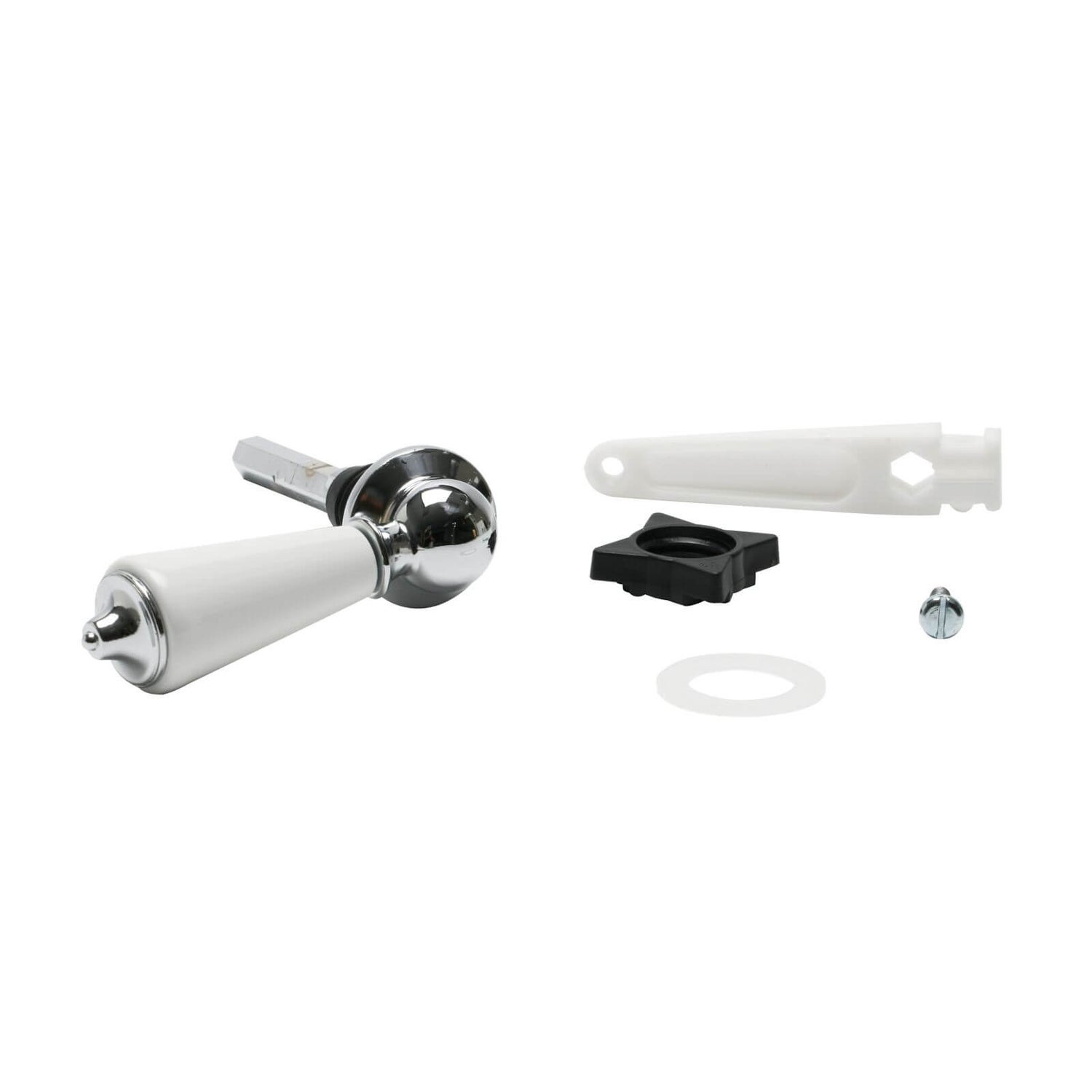 Cistern Lever White Ceramic And Chrome Homebase