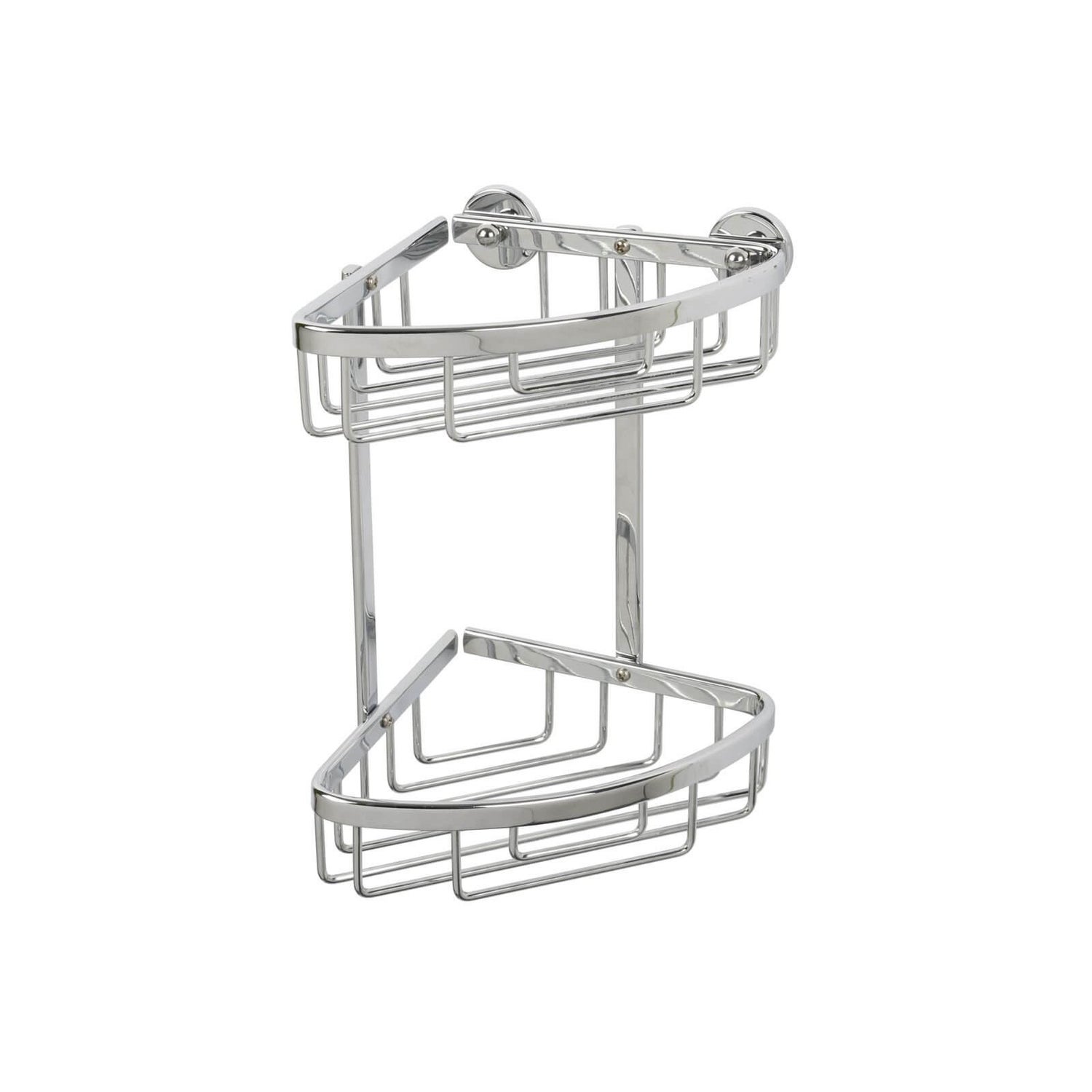 Croydex Premier 2 Tier Corner Basket/Shower Caddy Chrome Homebase