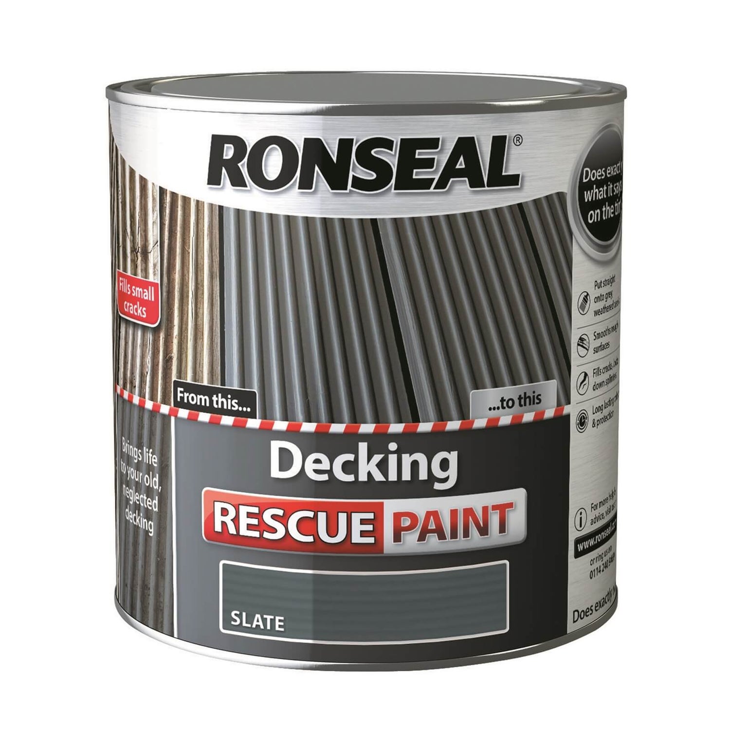 Ronseal Decking Rescue Paint Slate 2.5L Homebase