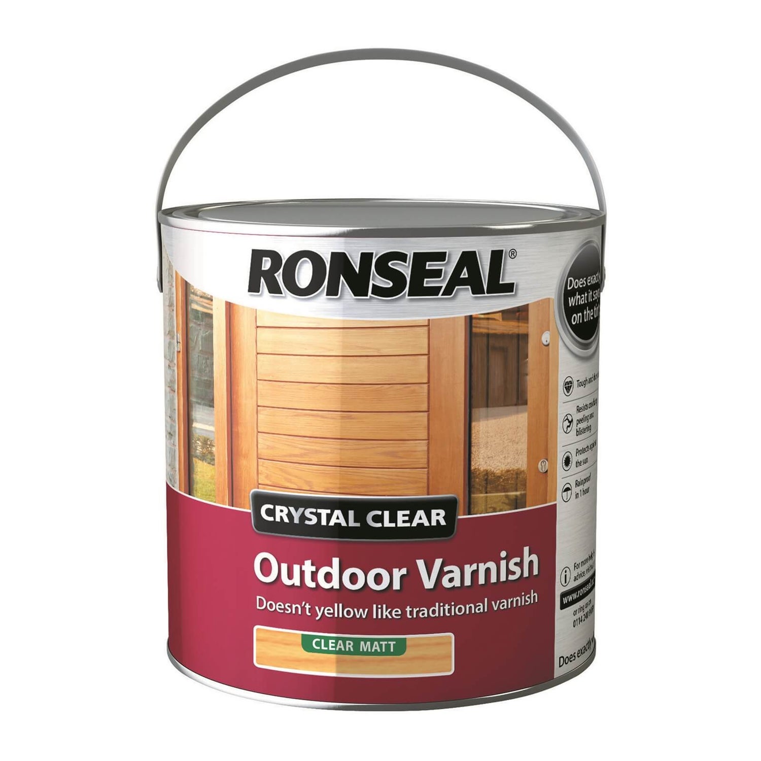 Ronseal Crystal Clear Outdoor Varnish Matt 2.5L Homebase