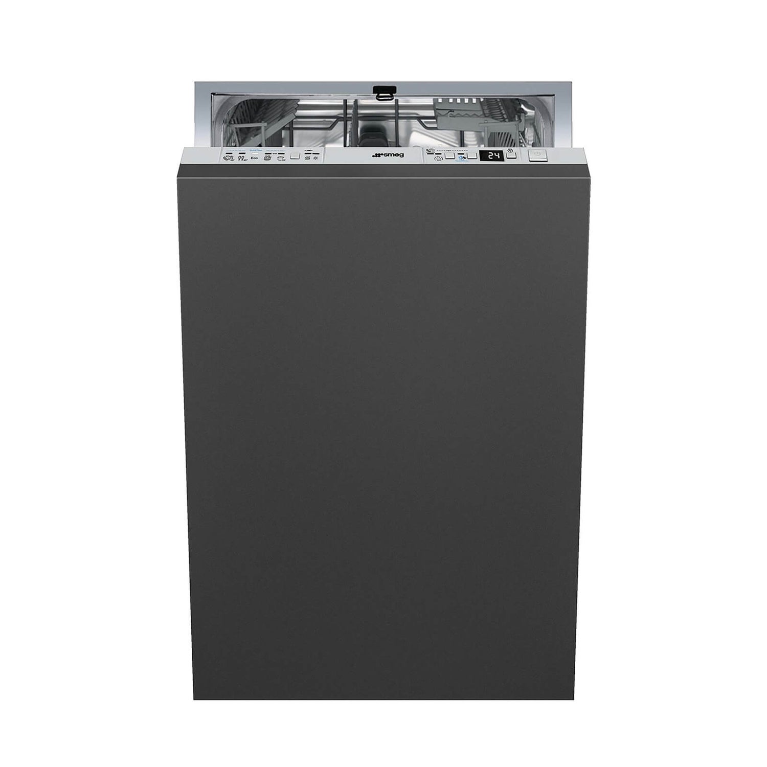 Smeg DI410T 45cm Intergrated Slimline Dishwasher Silver Homebase