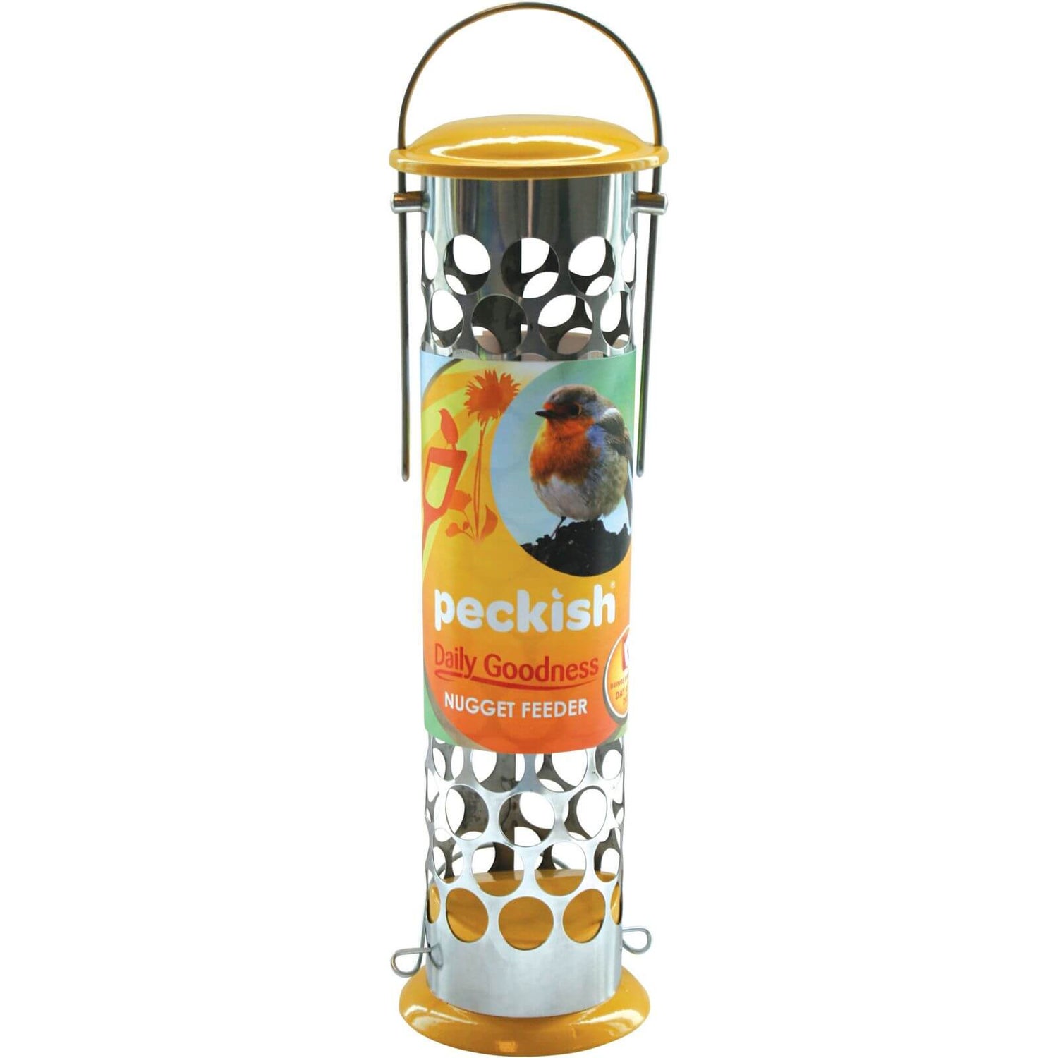 Peckish Daily Goodness Bird Feeder Yellow Homebase