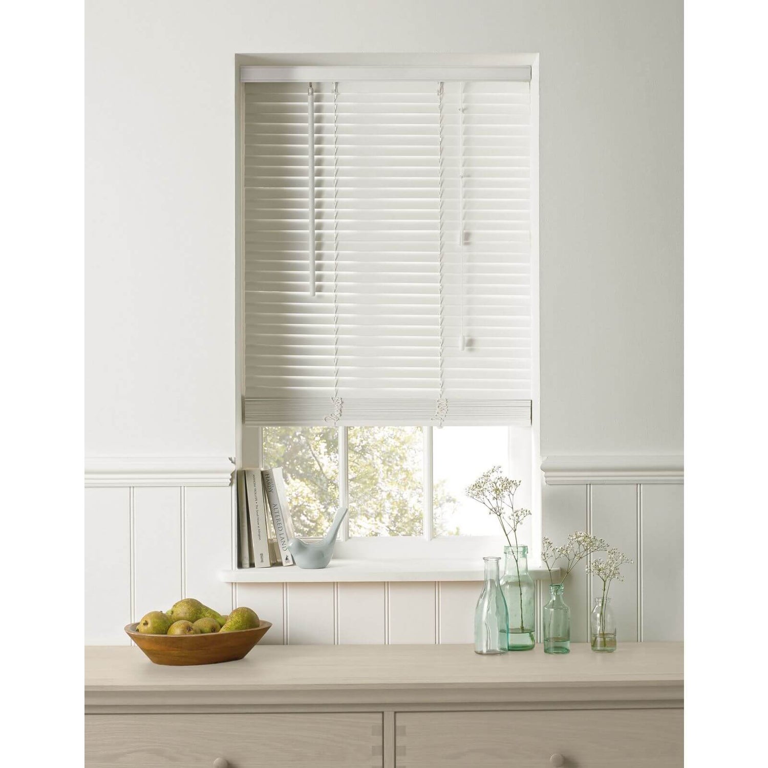 White Wood 25mm Blind 90cm Homebase