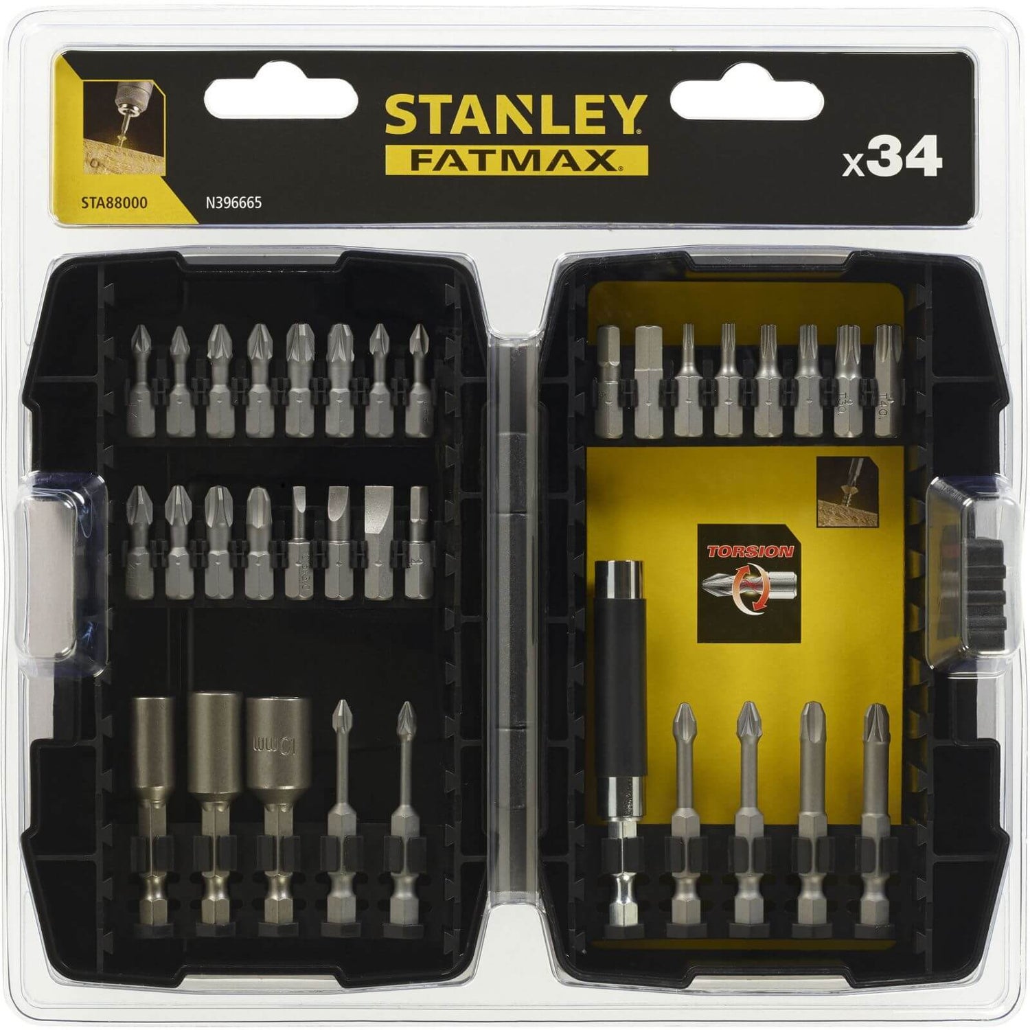 Stanley Fatmax 33Pc Torsion Screwdriver Bit Set STA88000XJ Homebase
