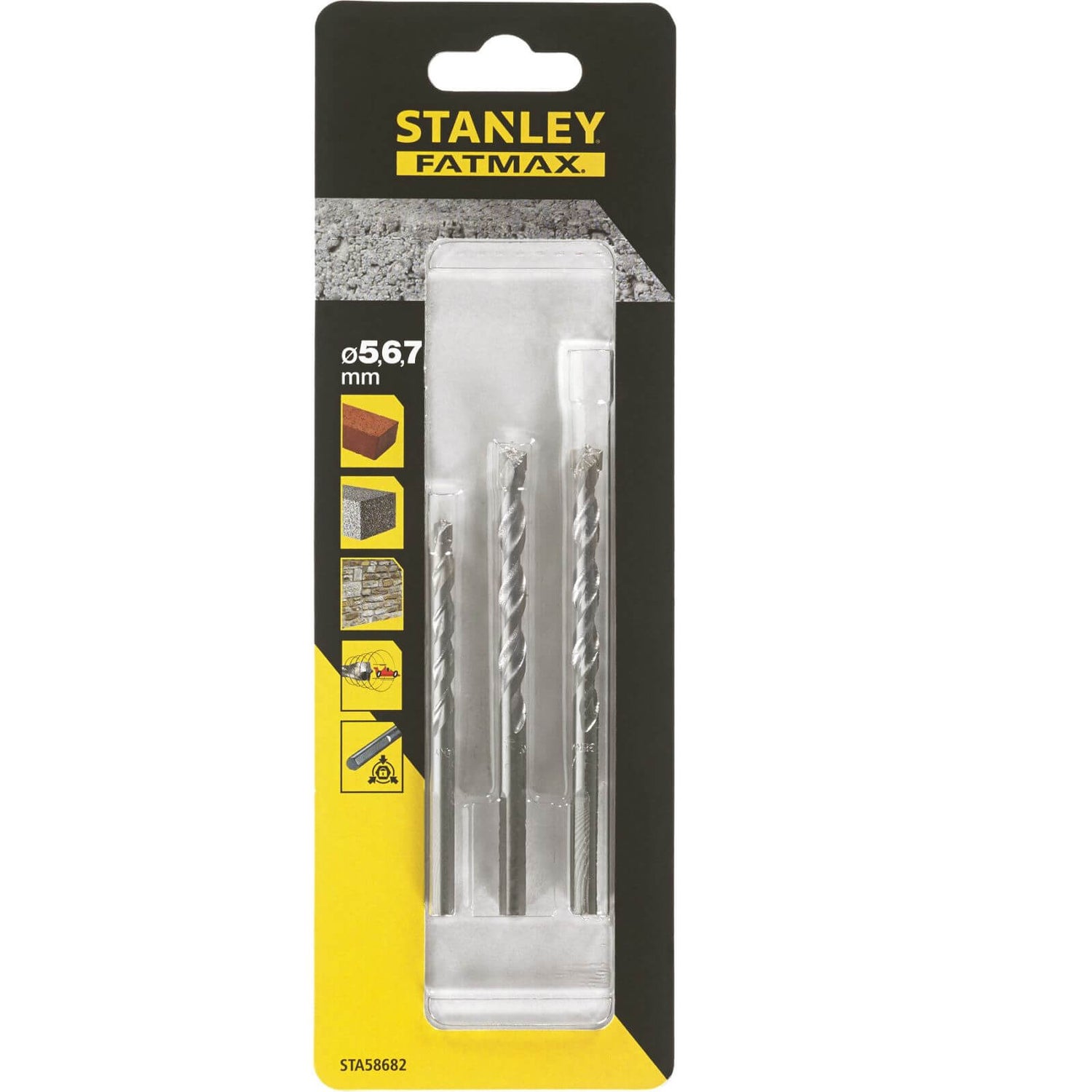 Stanley Fatmax 3Pc Masonry Drill Bit Set STA58682QZ Homebase