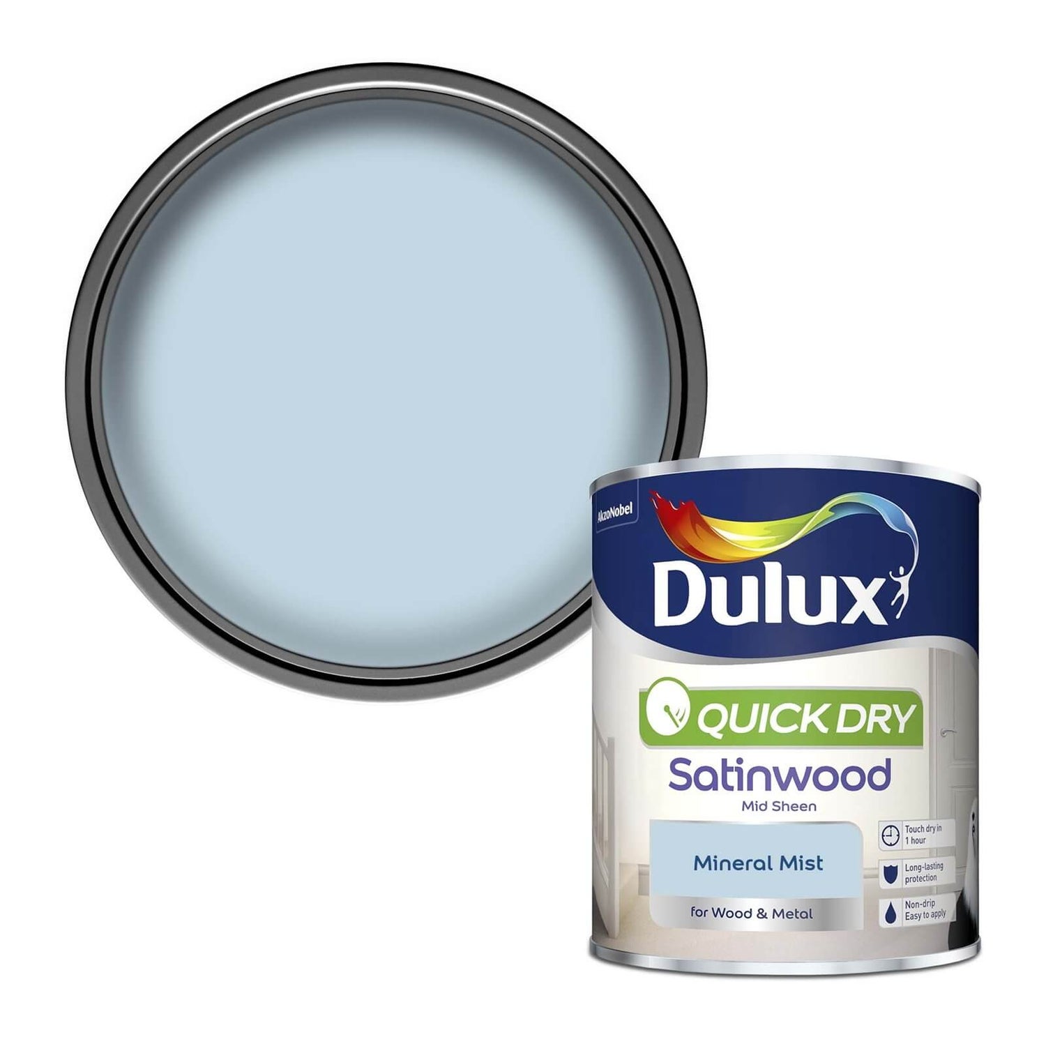 Dulux Mineral Mist Quick Dry Satinwood 750ml Homebase