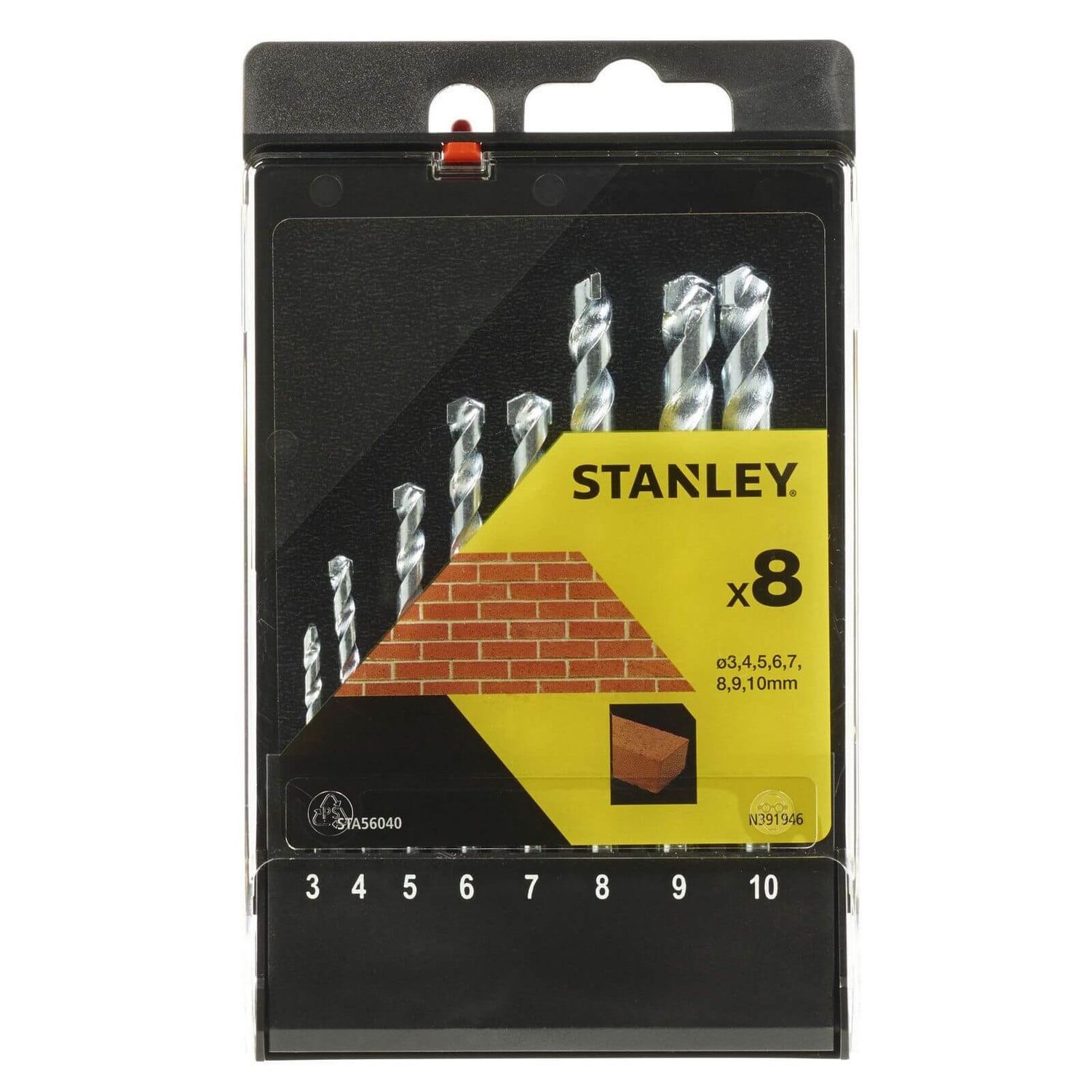 Stanley 8Pc Masonry Drill Bit Set STA56040QZ Homebase