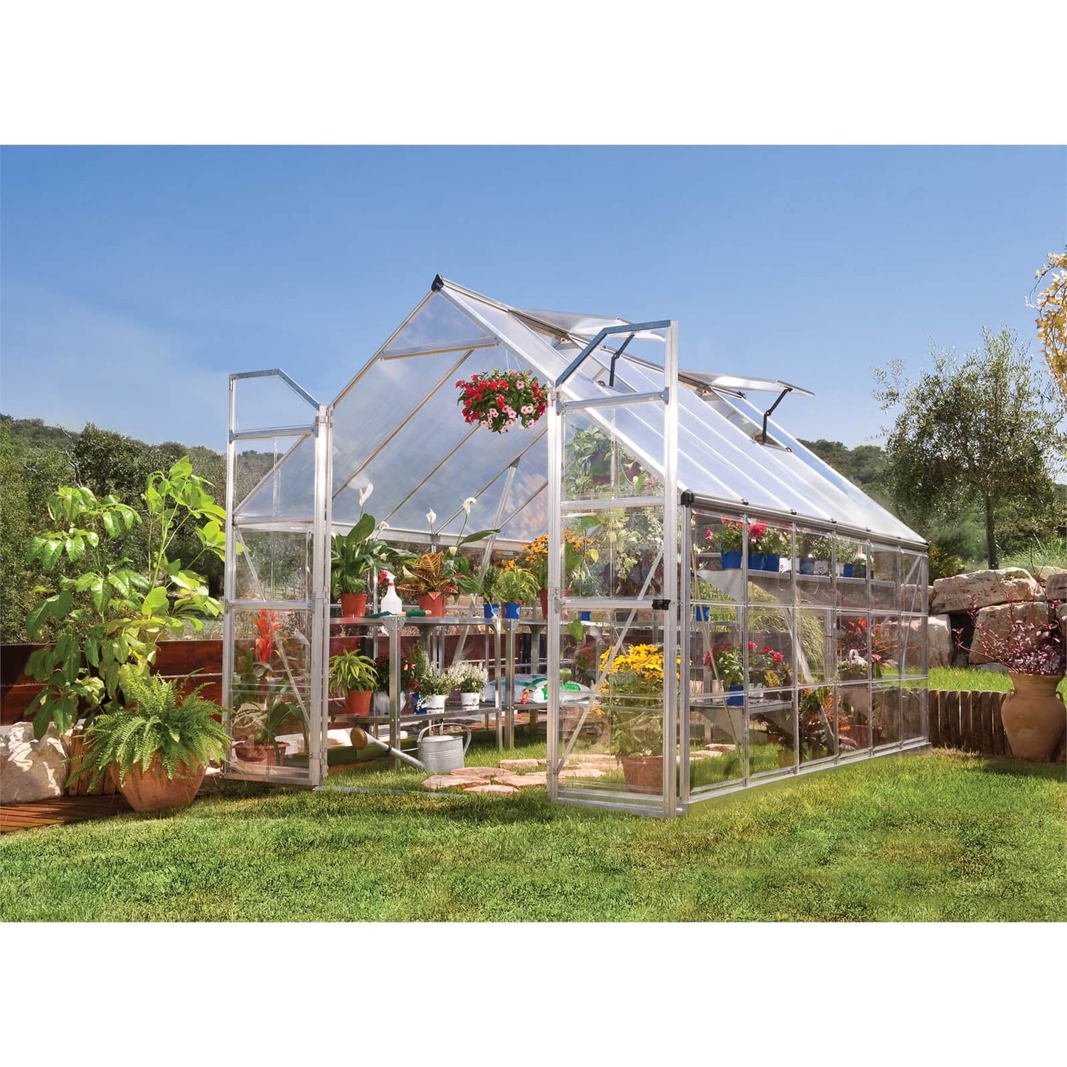 Palram Canopia Balance Greenhouse 8 X12 Silver Homebase