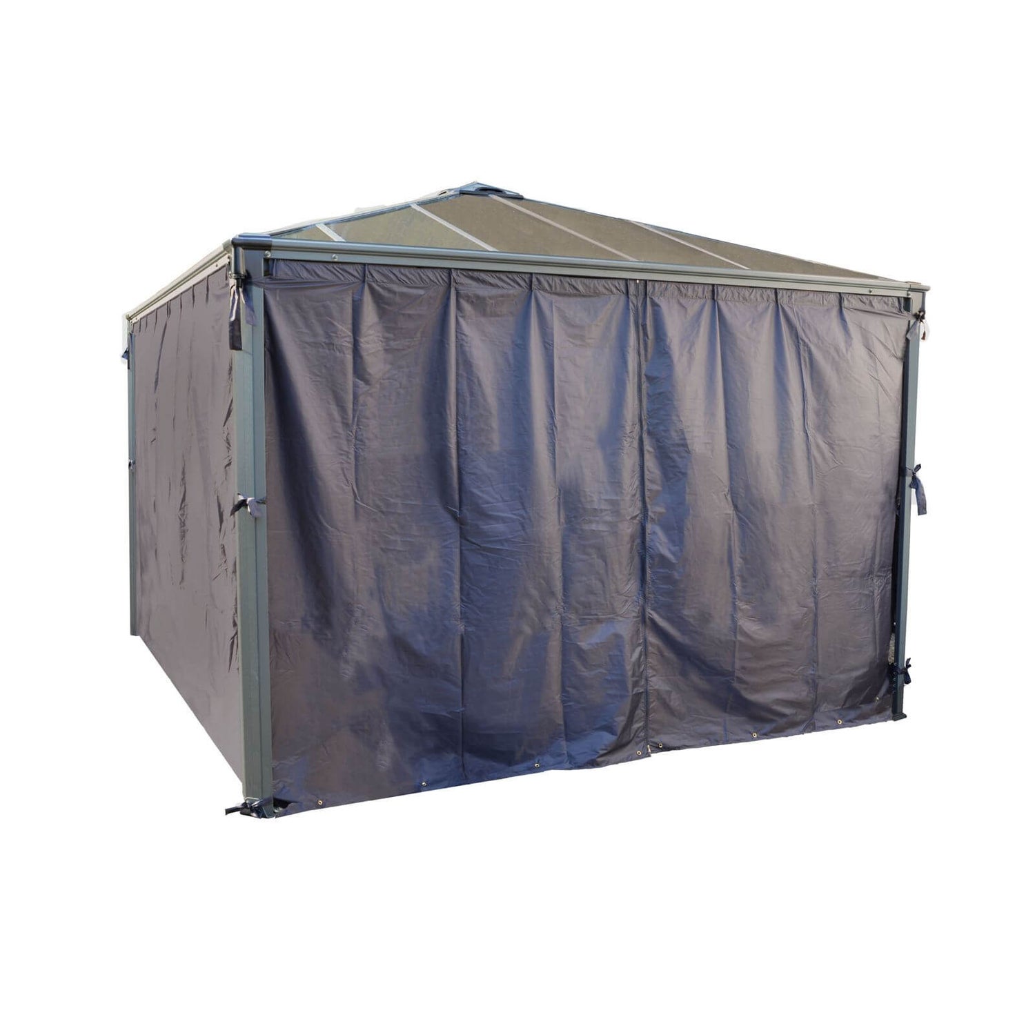 Palram Palermo Garden Gazebo Curtain Set Grey Homebase